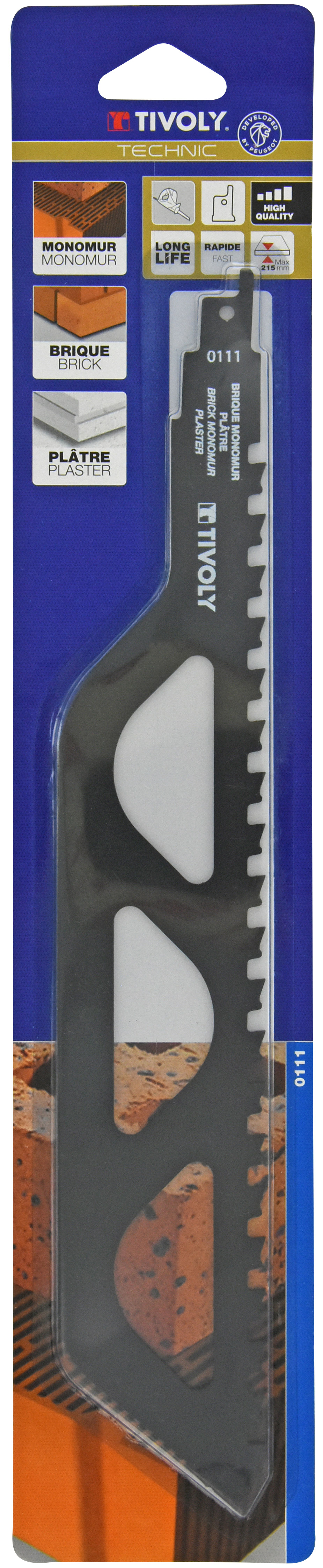 Lame de scie sabre -Pour matériaux abrasifs -Attache universelle / L: 305 / H: / Droite TIVOLY - XT505820111