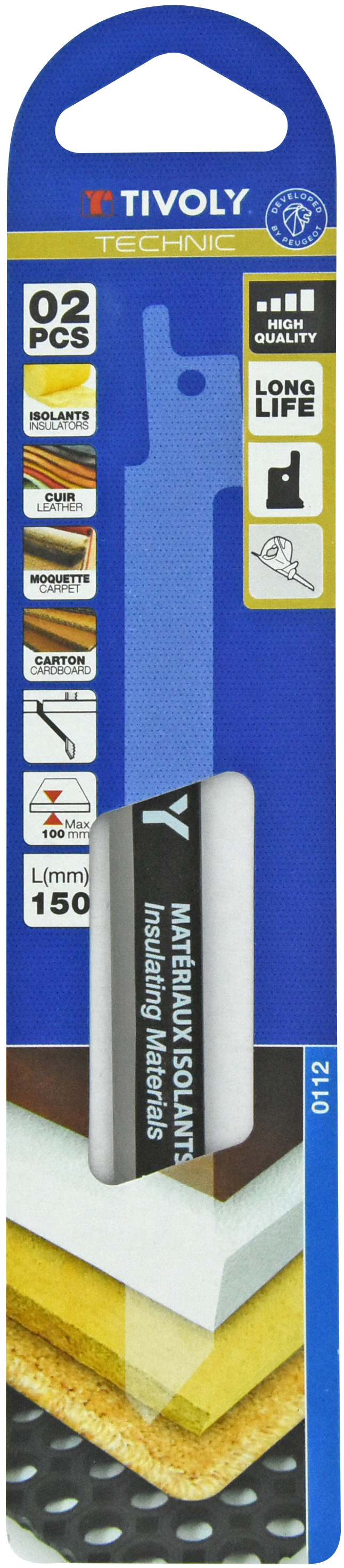 Lame de scie sabre -Pour matériaux isolants -Attache universelle / L: 150 / H: / Droite TIVOLY - XT505820112