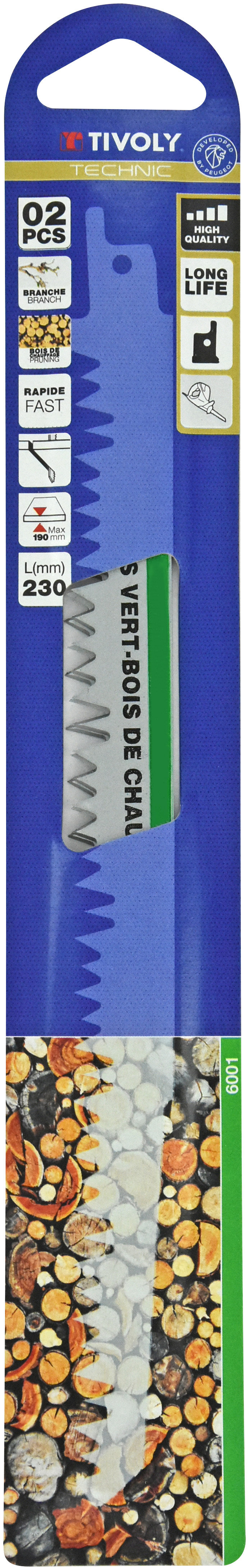 Lame de scie sabre -Pour élagage et bois de chauffage -Attache universelle / L: 230 / H: 210 / Mixte TIVOLY - XT505826001