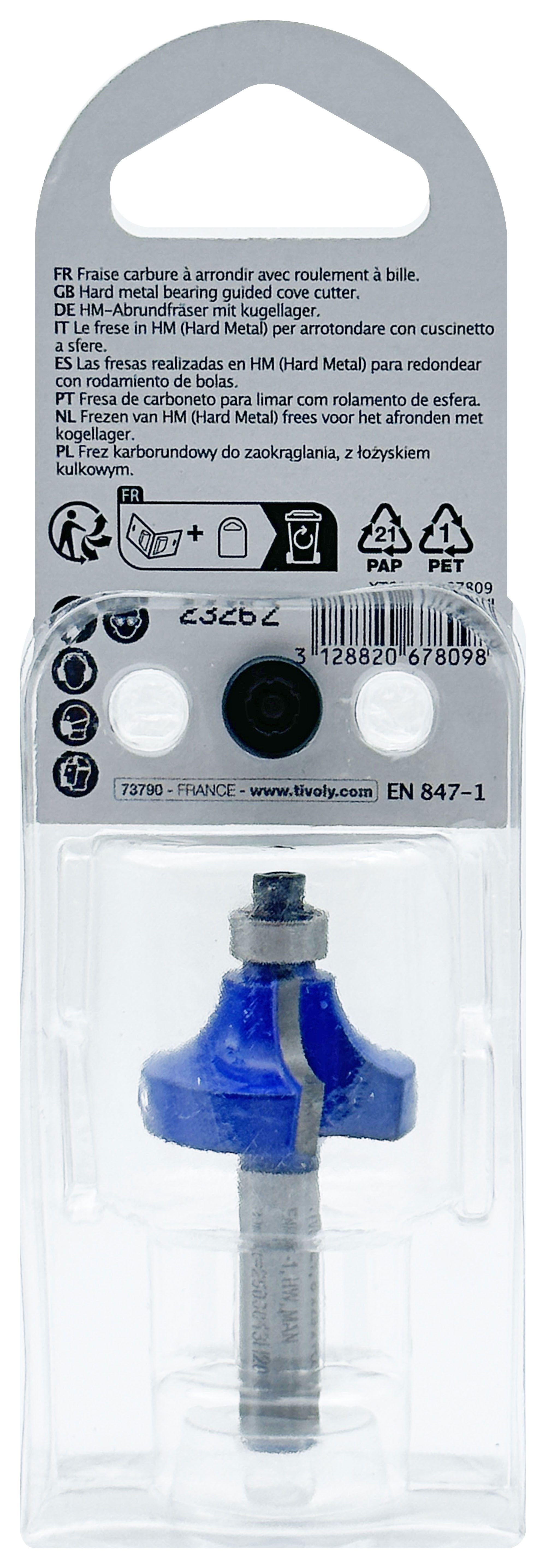 Fraise 1/4 de rond + guide (Blister Box) / 38 TIVOLY - XT60642067812