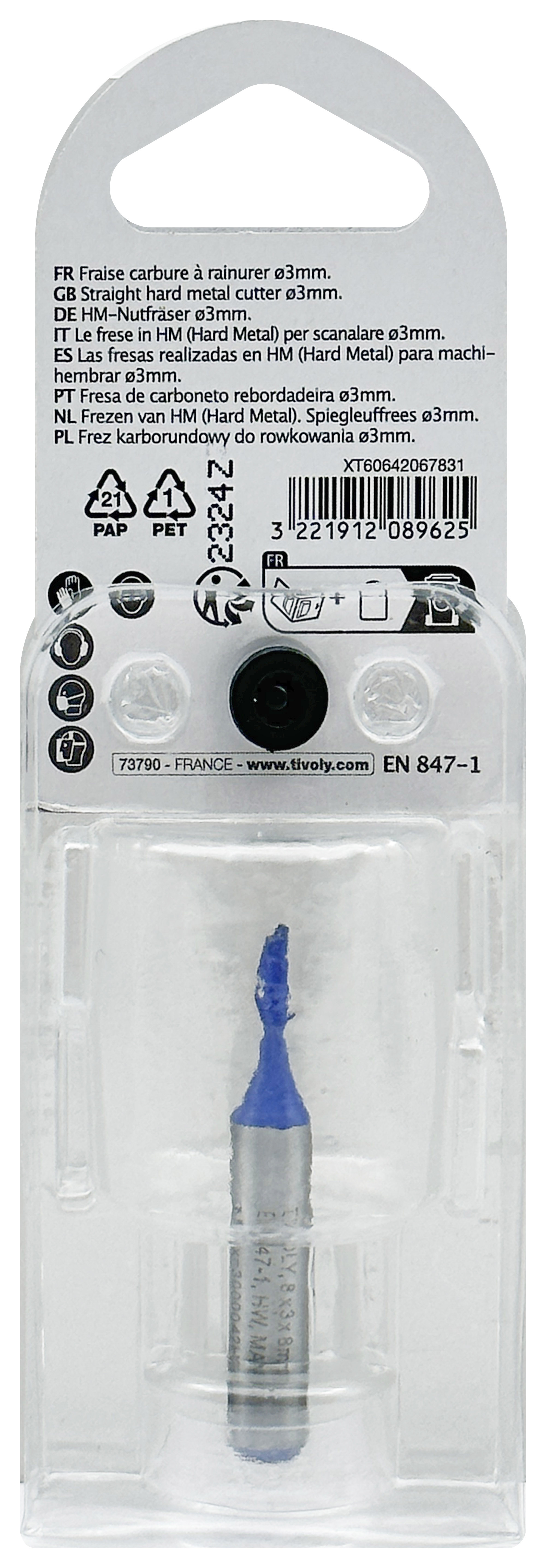Fraise à rainurer (Blister Box) / 3 TIVOLY - XT60642067831