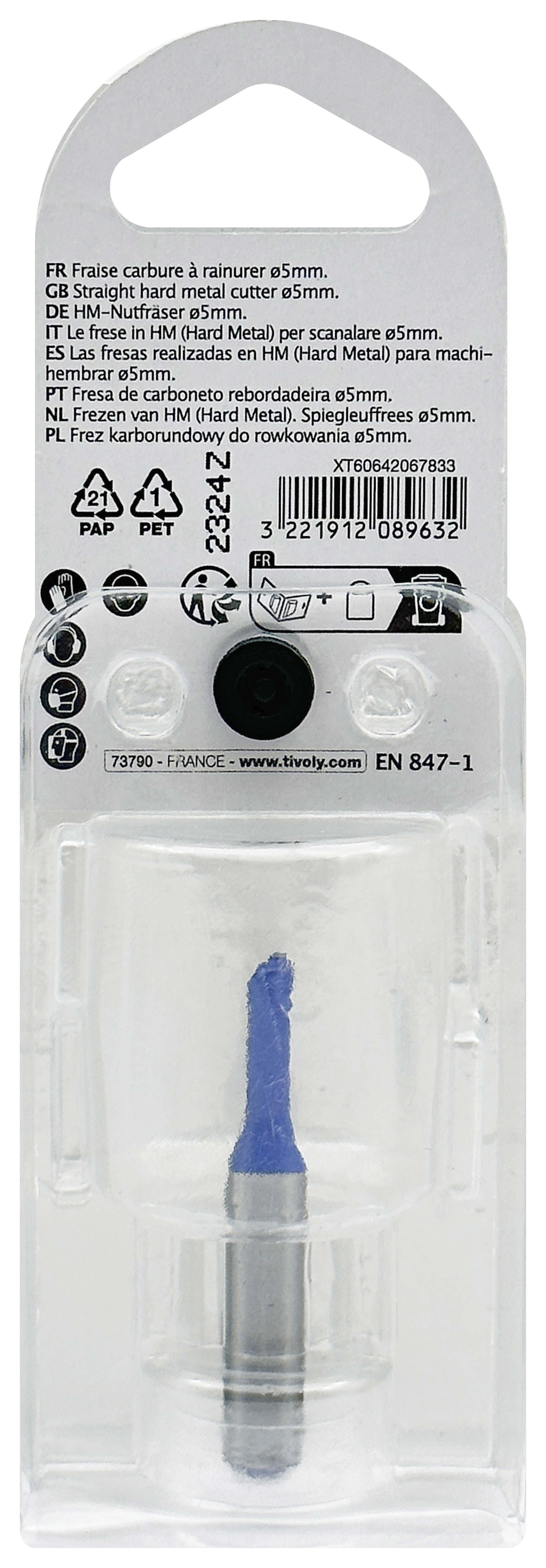 Fraise à rainurer (Blister Box) / 5 TIVOLY - XT60642067833