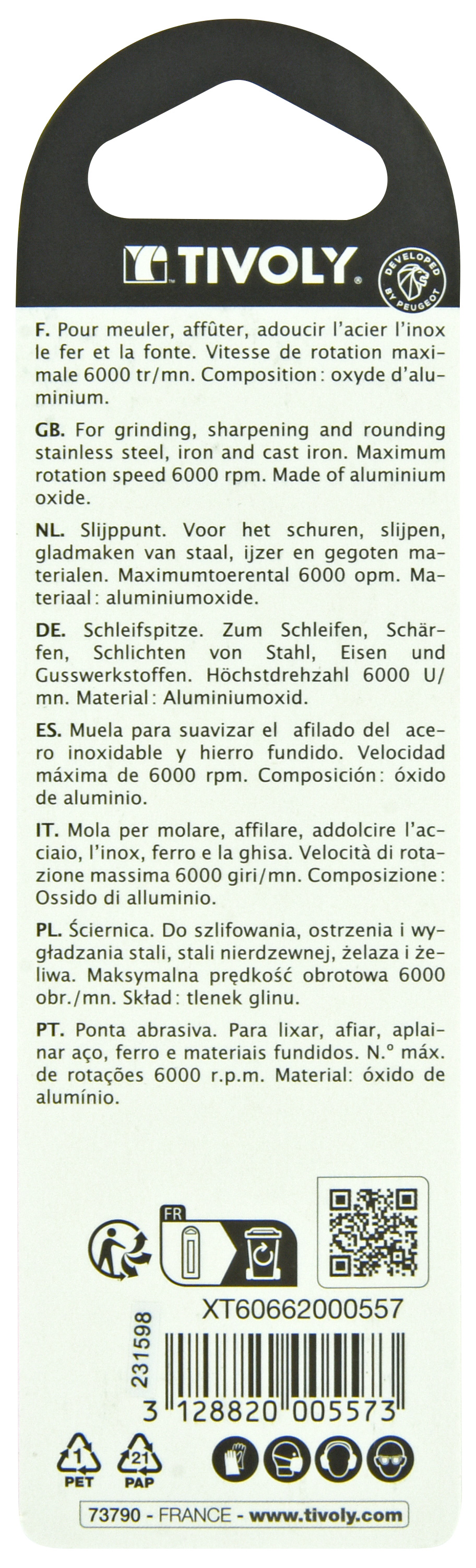 Assortiment 3 MEULES - CYL/RONDE/OGIVE Ø20 TIVOLY - XT60662000557