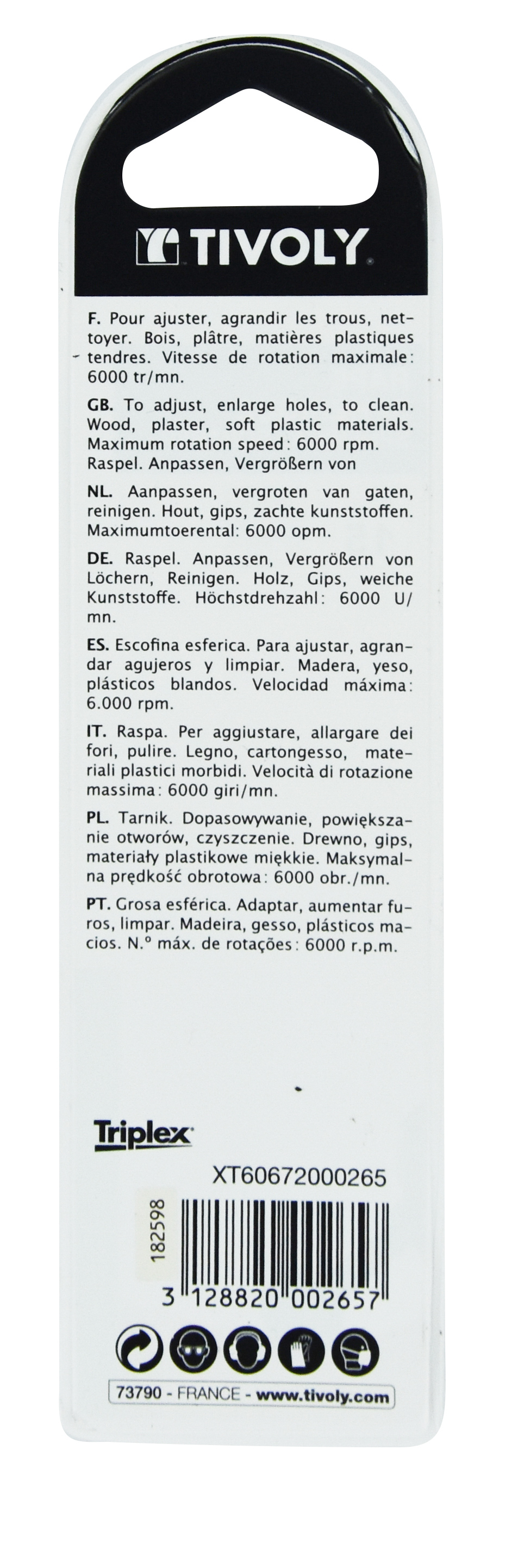 Rape sur tige sphérique Ø 15mm TIVOLY - XT60672000265