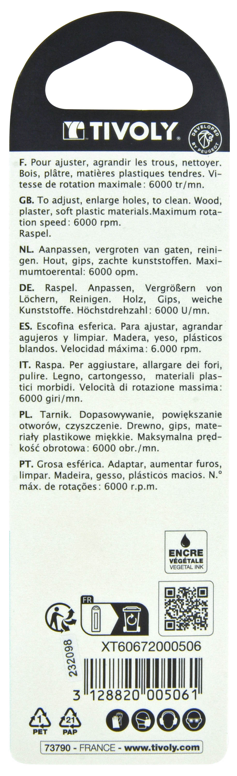 Rape sur tige cylindrique Ø 15mm TIVOLY - XT60672000506