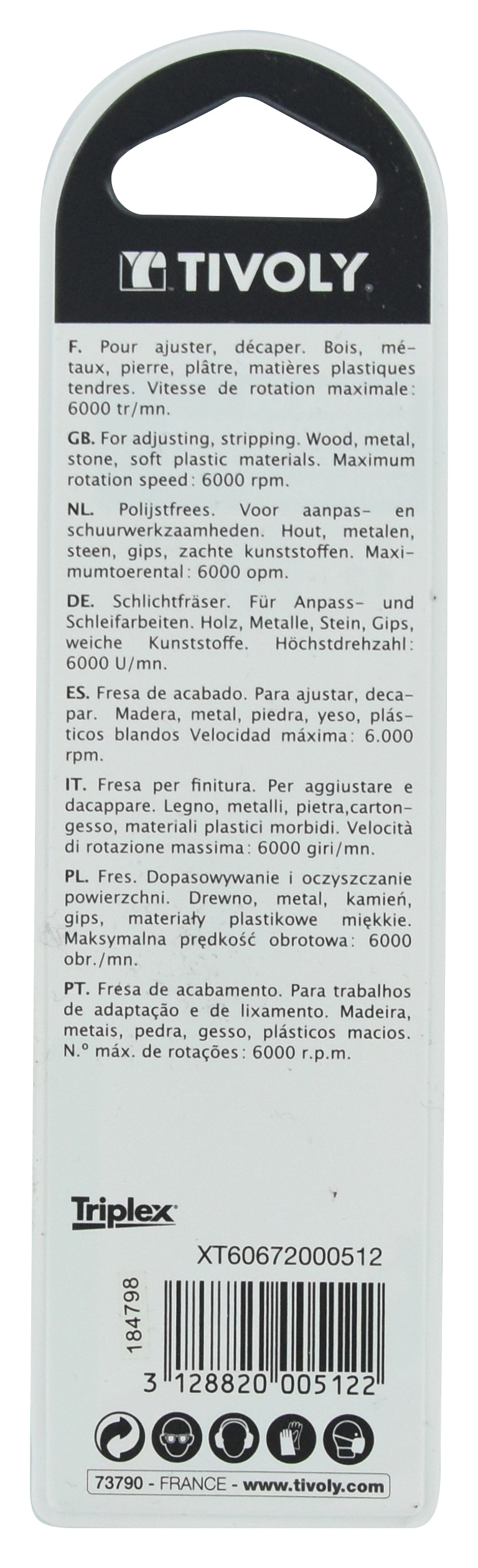 Rape sur tige bout ogive Ø 12mm TIVOLY - XT60672000512