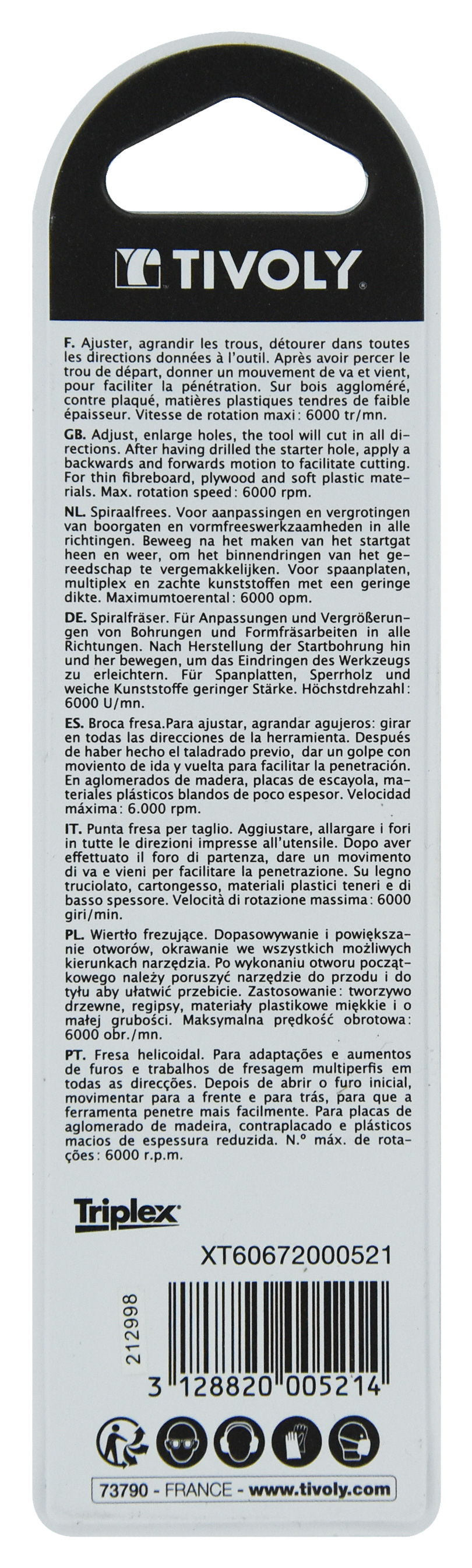 Foret découpeur Ø 6mm TIVOLY - XT60672000521