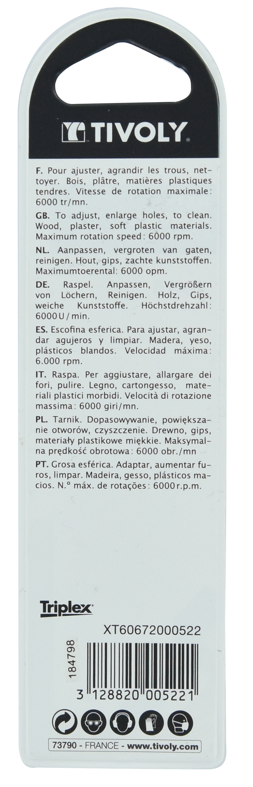 Rape sur tige conique Ø 15mm TIVOLY - XT60672000522