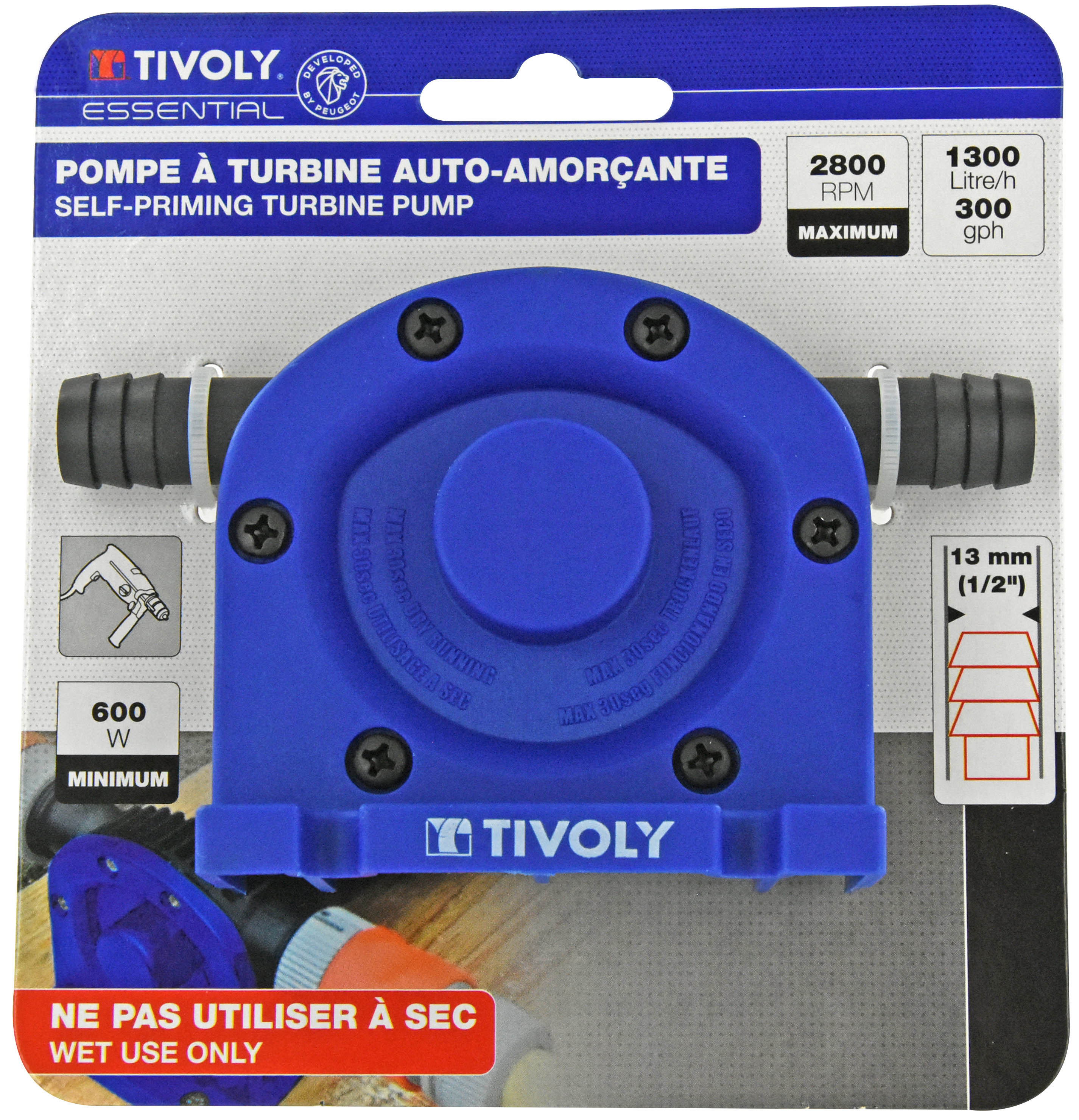 Pompe à turbine 1300 litres/heure TIVOLY - XT60682000221