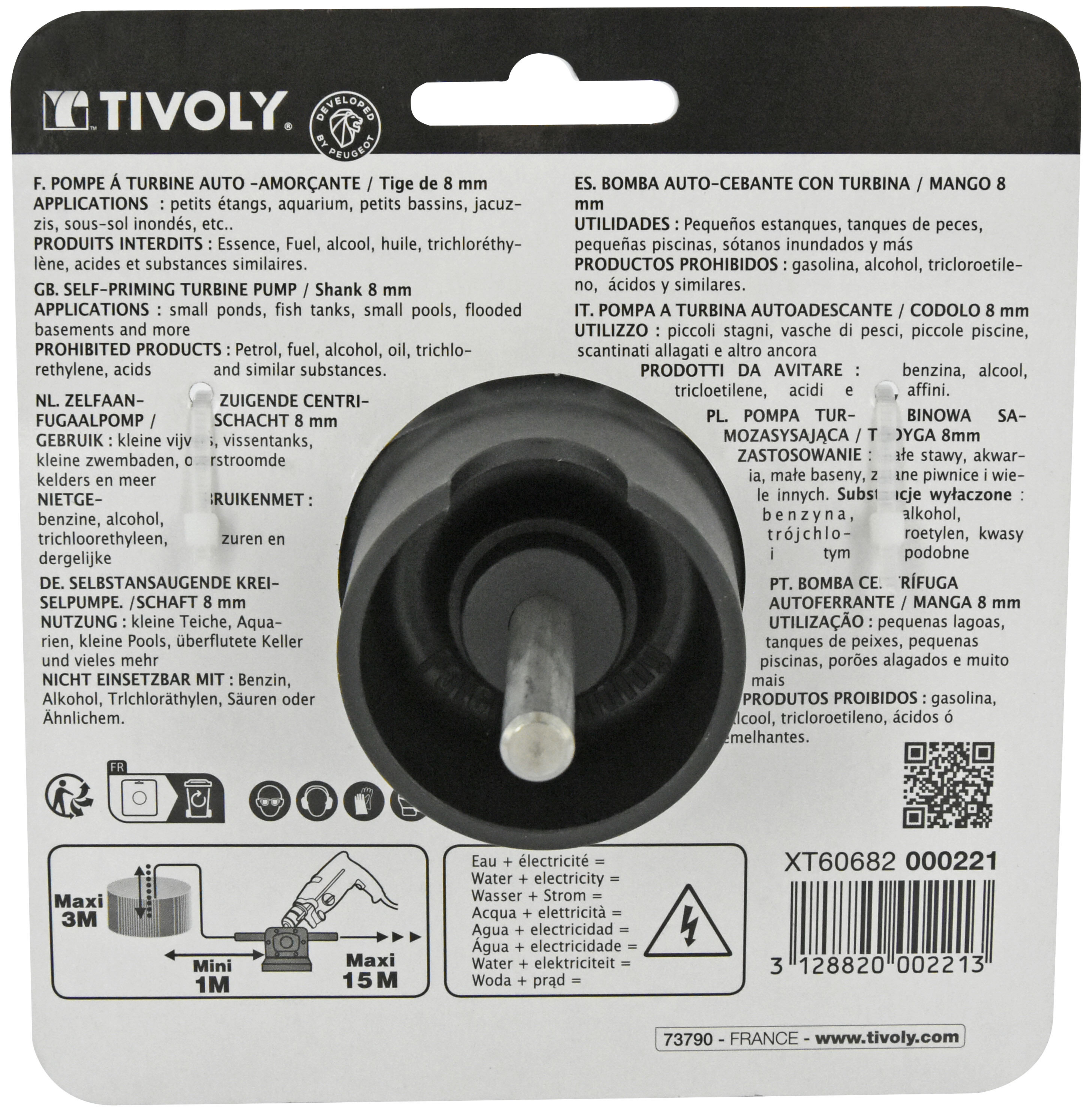 Pompe à turbine 1300 litres/heure TIVOLY - XT60682000221