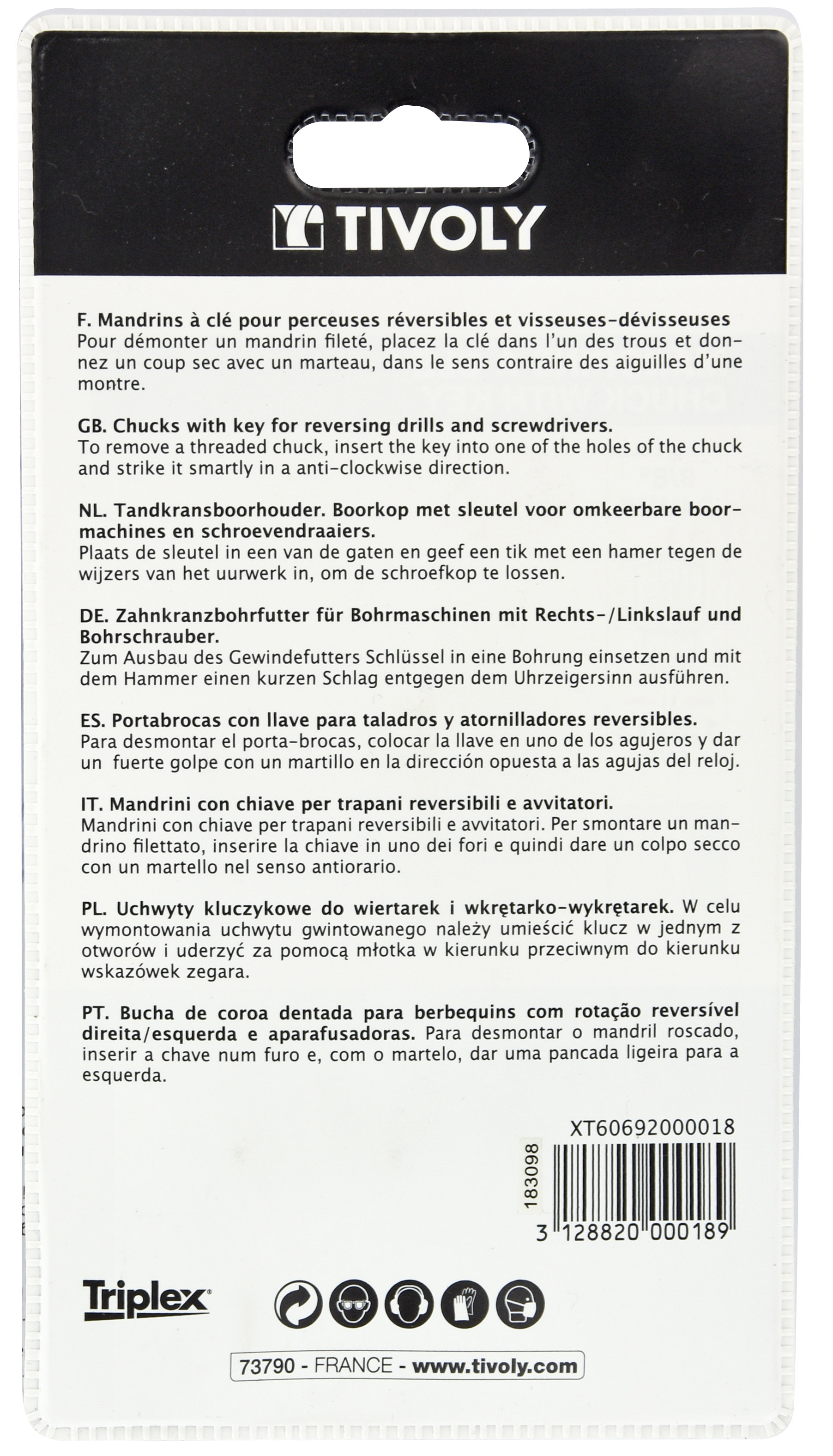 Mandrin à clé Ø 1,5 > 13 - Attachement 3/8