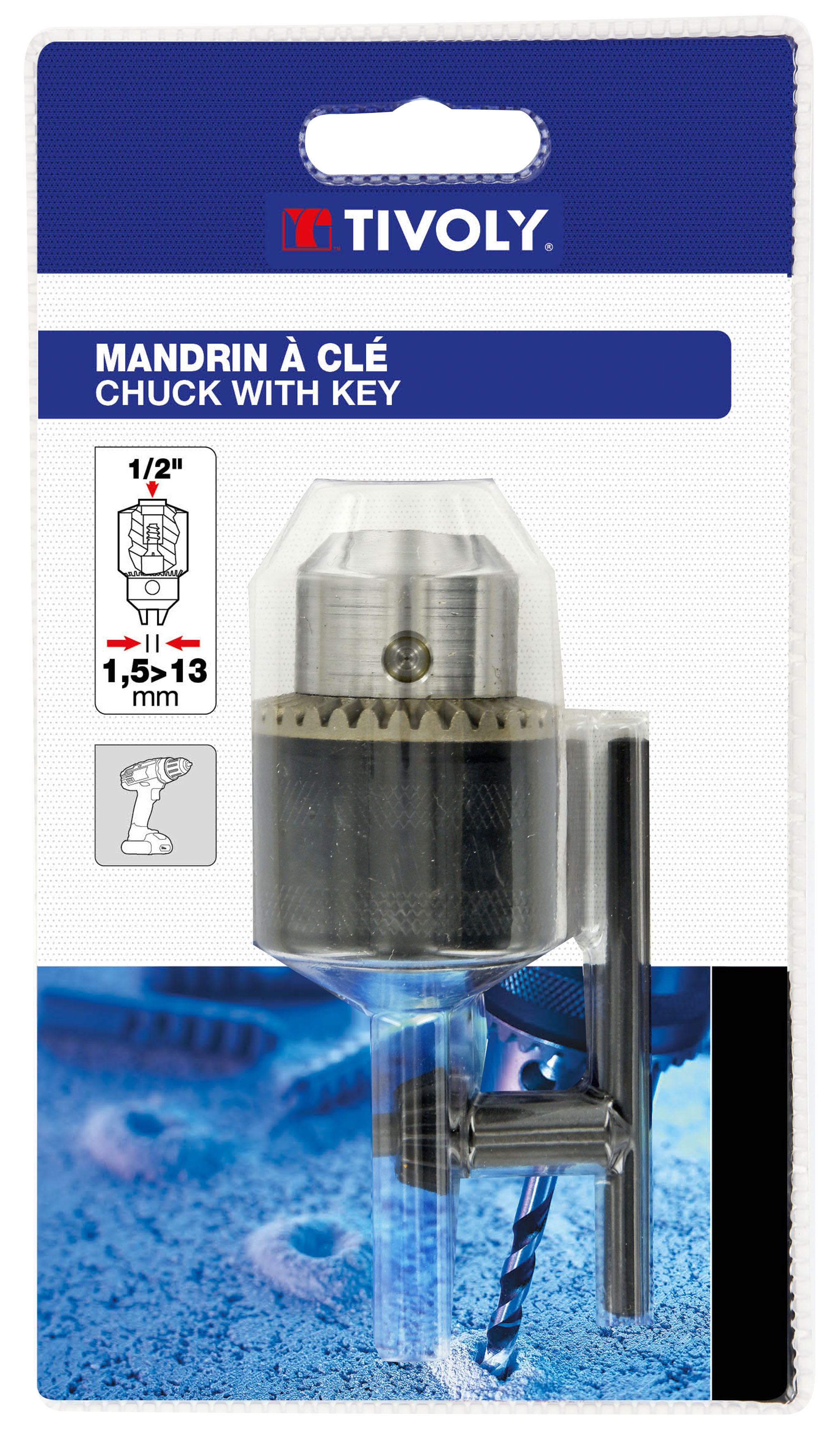 Mandrin à clé Ø 1,5 > 13 - Attachement 1/2