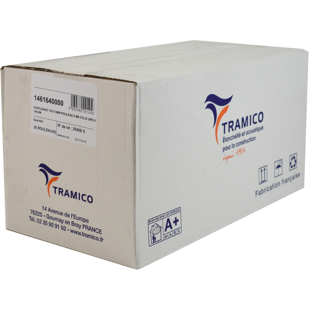 26 rouleaux de 5,6m ACRYLBAND 15/5-10mm TRAMICO - 1461640000