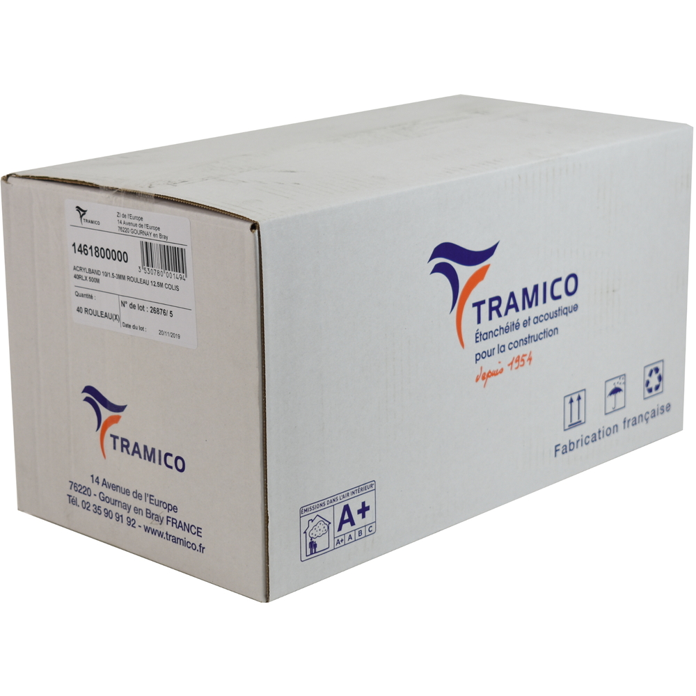 40 rouleaux de 12,5m ACRYLBAND 10/1.5-3mm TRAMICO - 1461800000