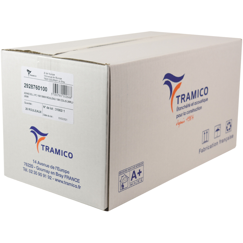 26 rouleaux de 10m ADHECELL PC 15x15mm TRAMICO - 2928760100
