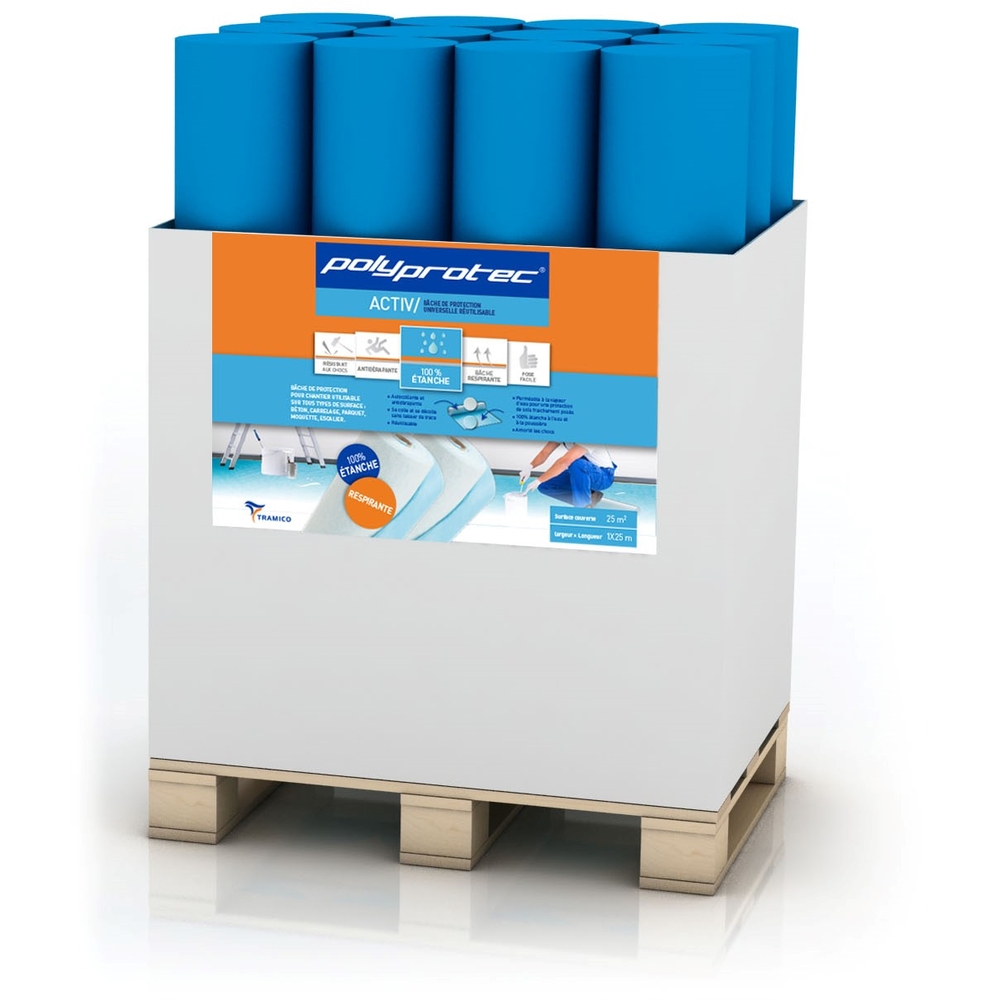 12 rouleaux de 25m bâches POLYPROTEC ACTIV 1000x3.4mm TRAMICO - 2950090000