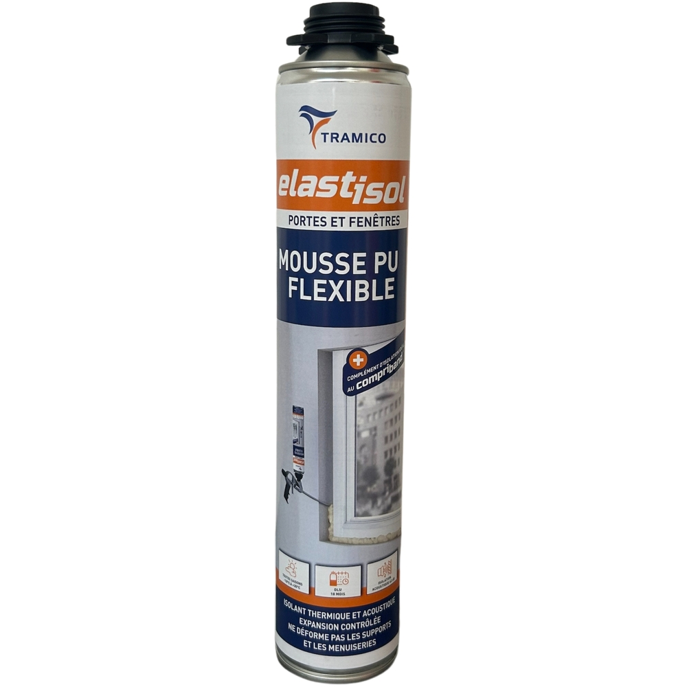 12 aérosols 750ml mousse PU expansive ELASTISOL TRAMICO - 2990520000