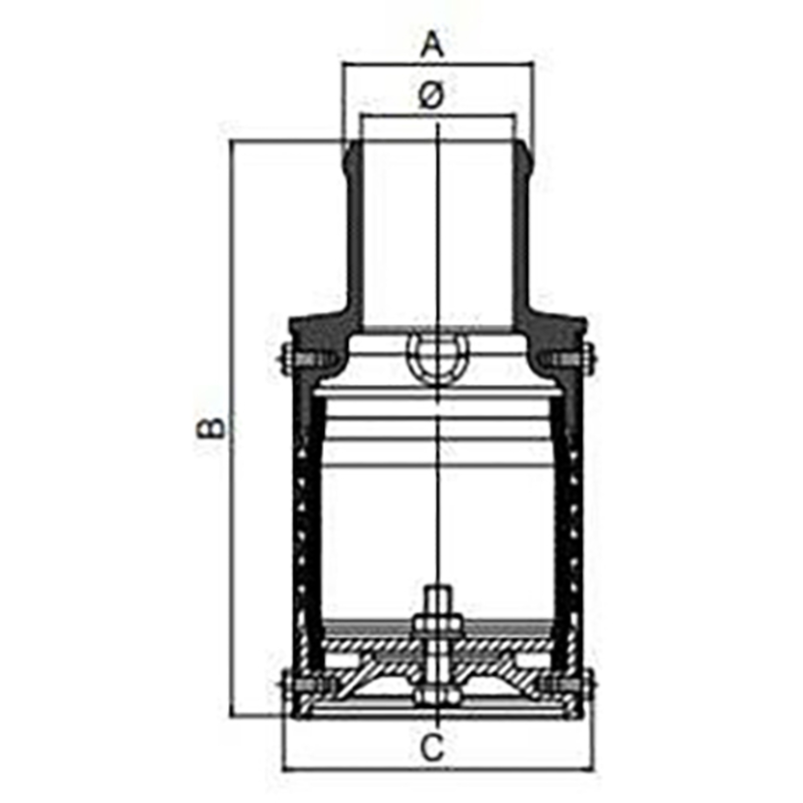 CLAPET DE PIED + CREPINE CANNELEE INOX DIAMETRE 40 - RENSON - 101622