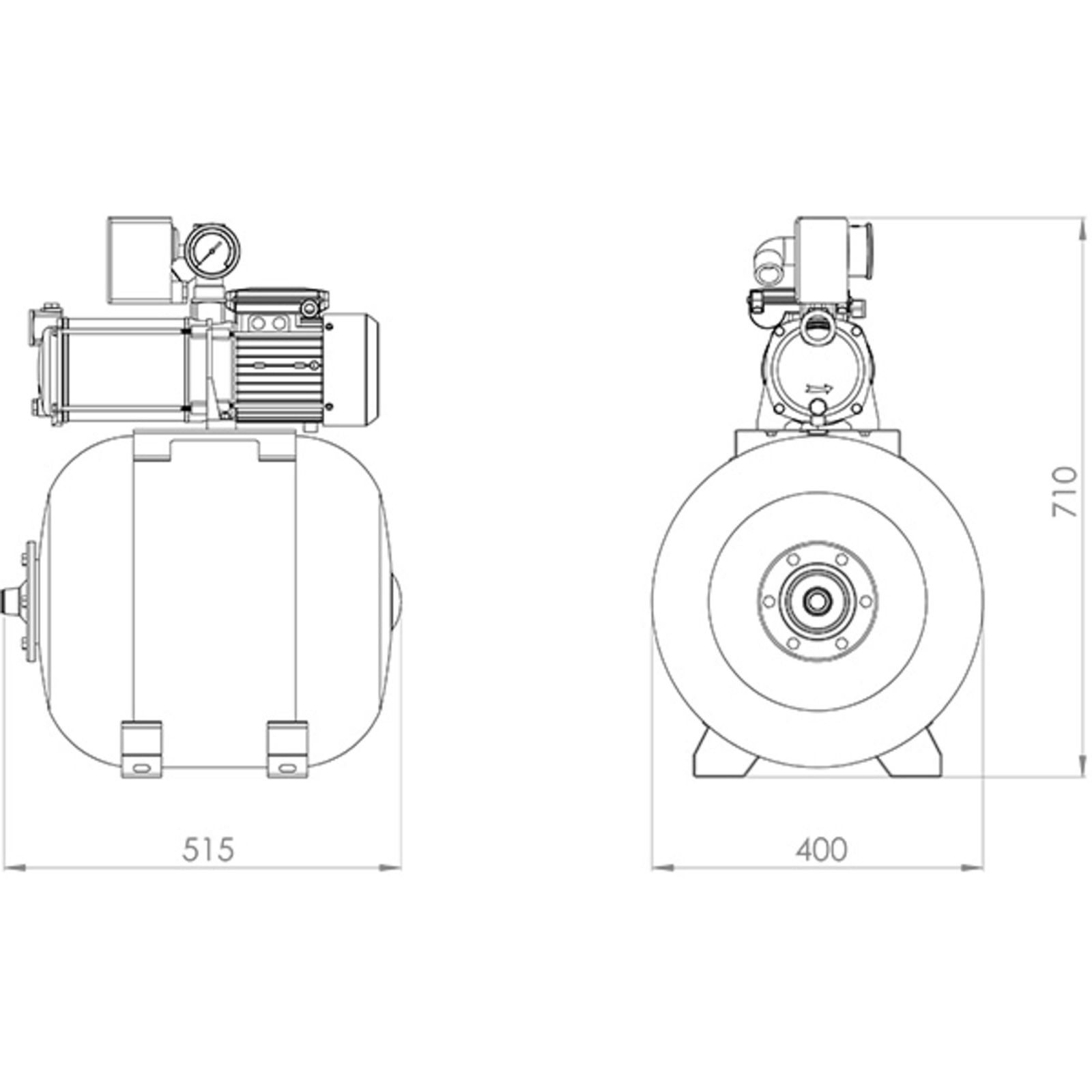 GROUPE DE SURPRESSION 50L POMPE 1,1KW 230V - RENSON - 103286