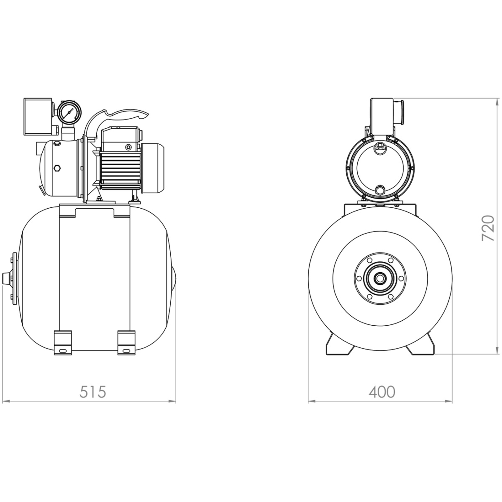 GROUPE DE SURPRESSION 50L POMPE 0,75KW 230V - RENSON - 103457