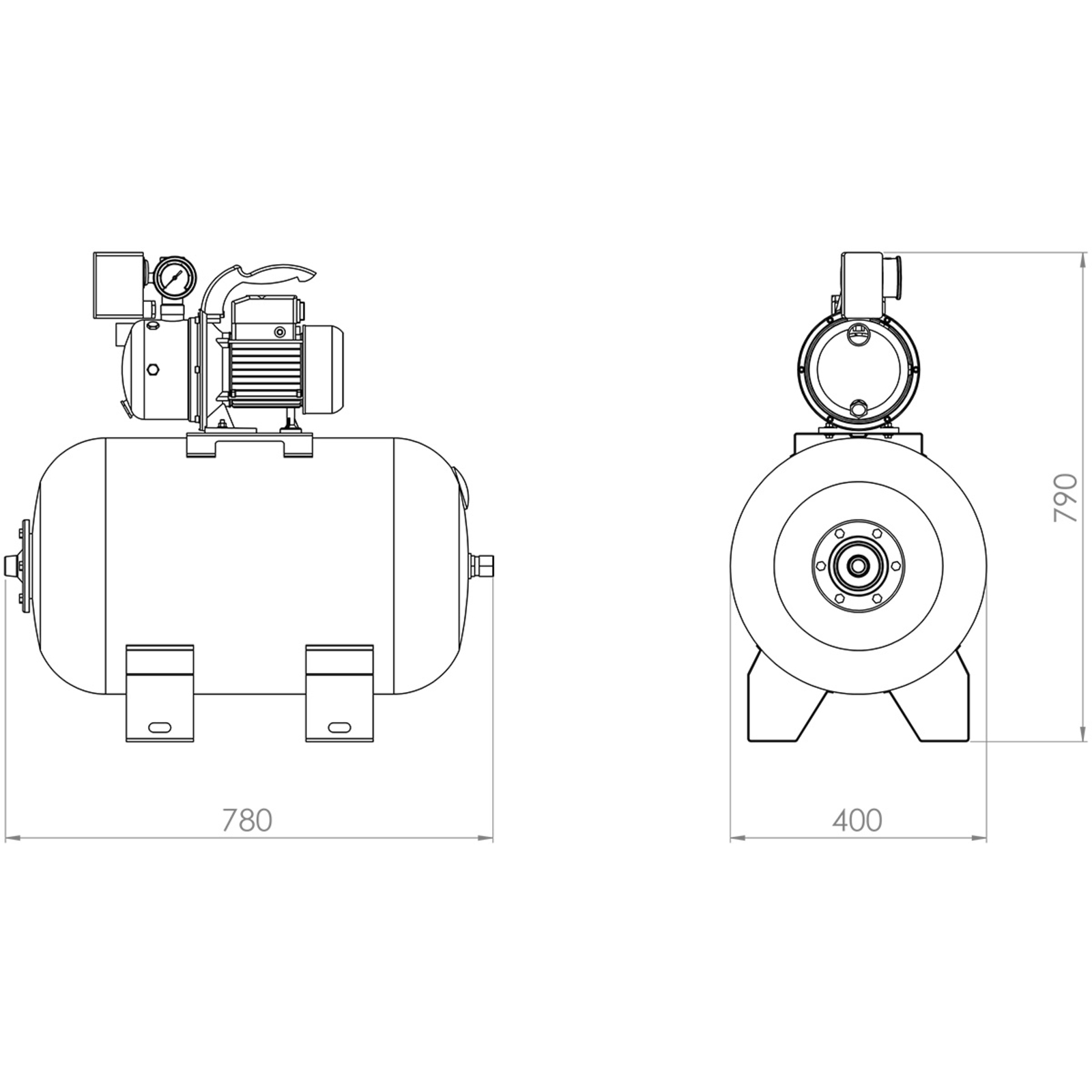 GROUPE DE SURPRESSION 80L POMPE 0,88KW 230V - RENSON - 103462