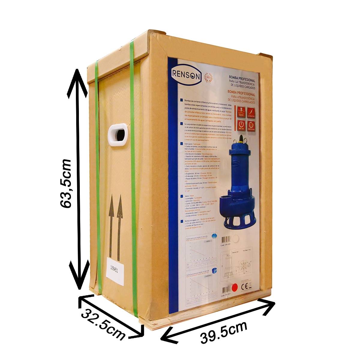 POMPE DE RELEVAGE TRI FONTE ROUE VORTEX 2,2KW DN65 - RENSON - 109450