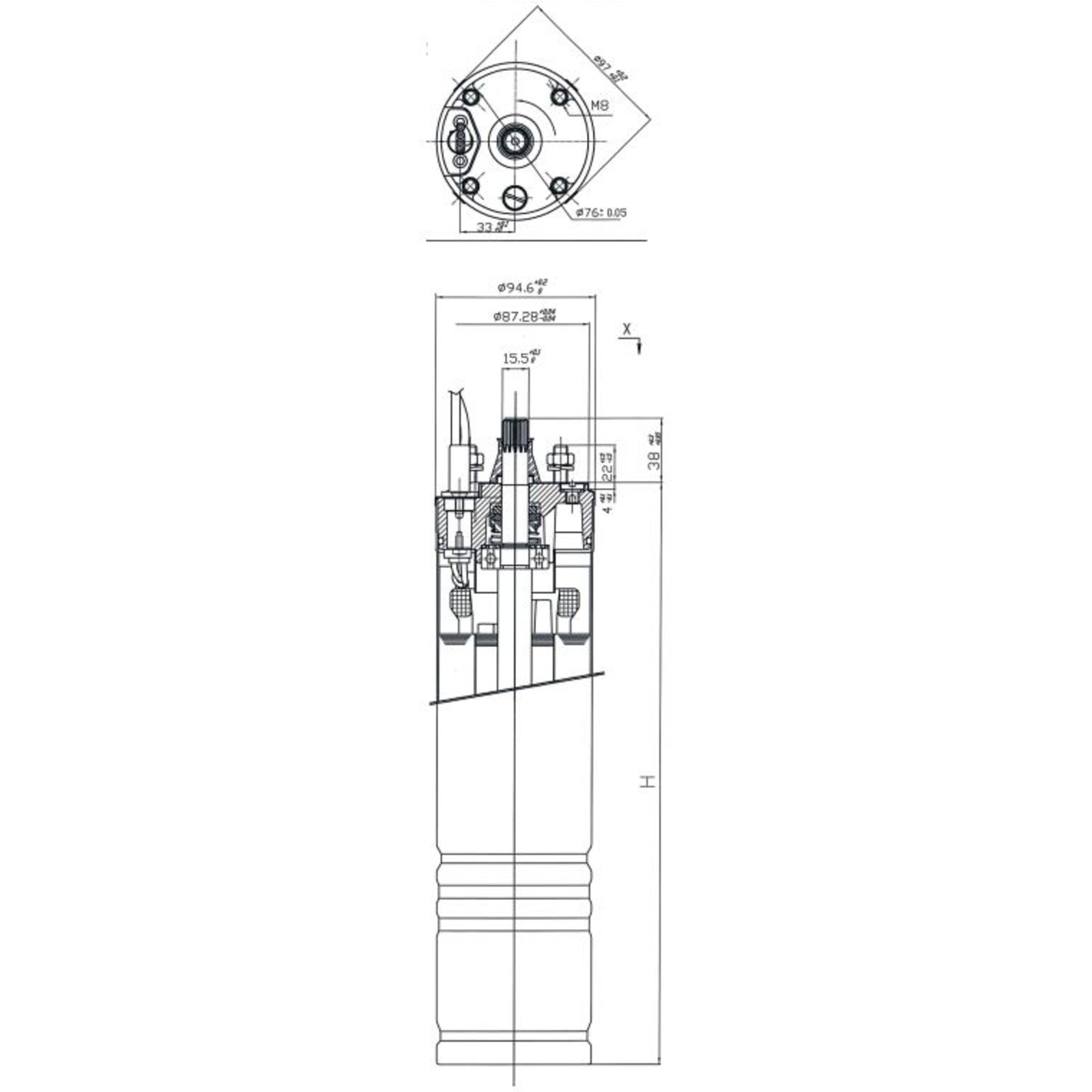 MOTEUR PR POMPE DE FORAGE BAIN HUILE 4