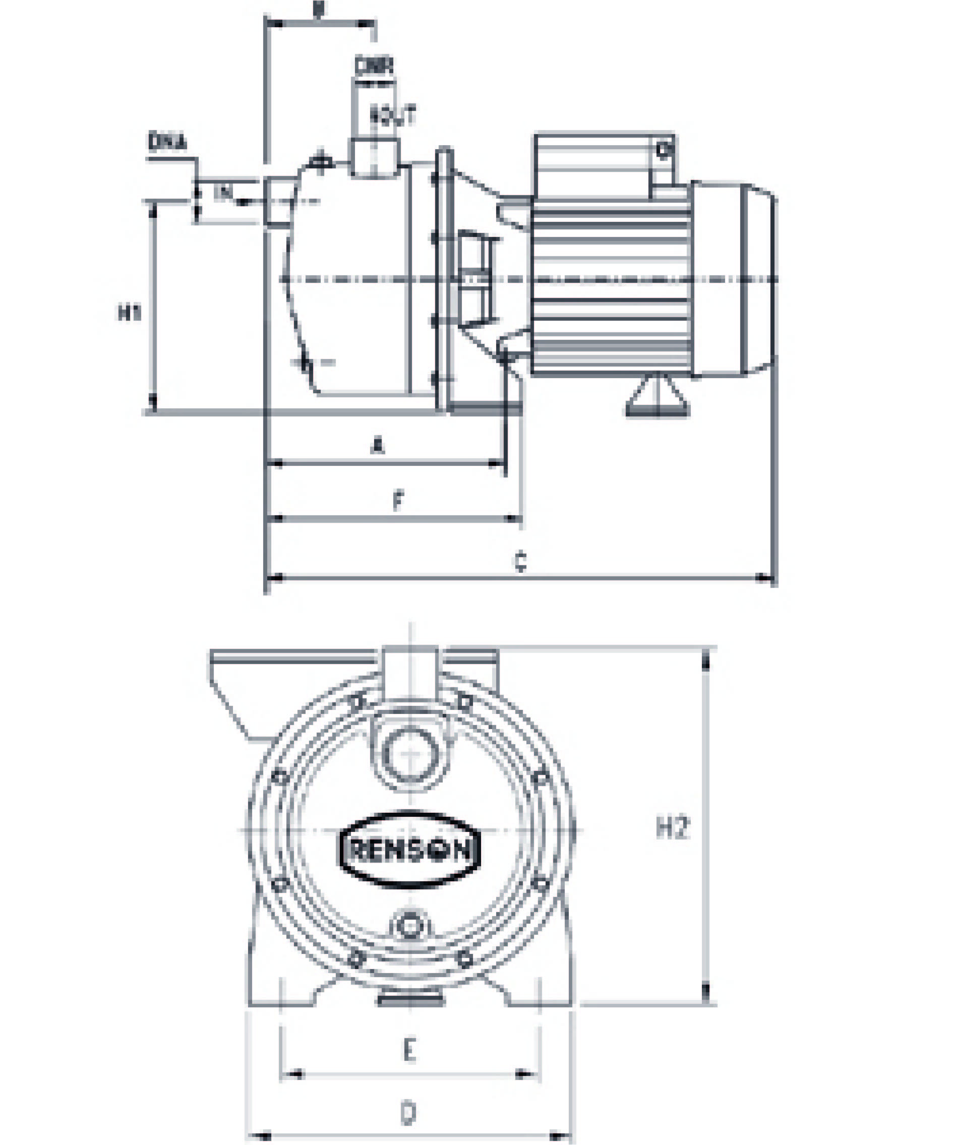 POMPE 230V INOX 0,74KW MONOCELLULAIRE - NPU100MP - RENSON - 111088