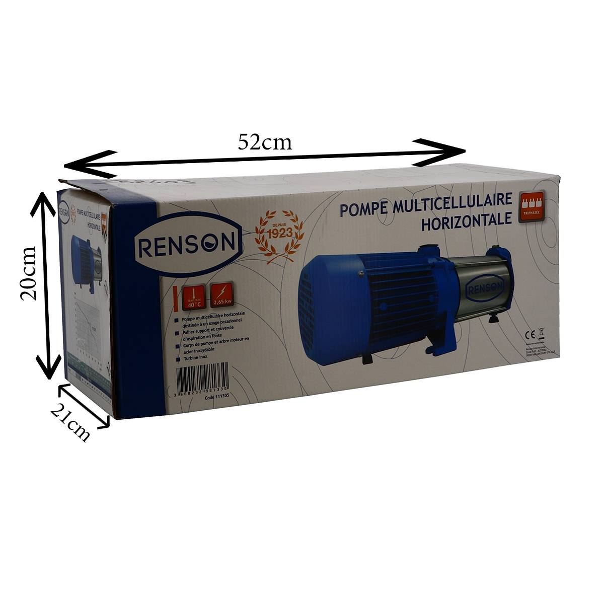 POMPE TRI HORIZONTALE 2,65KW MULTICELLULAIRE - RENSON - 111305