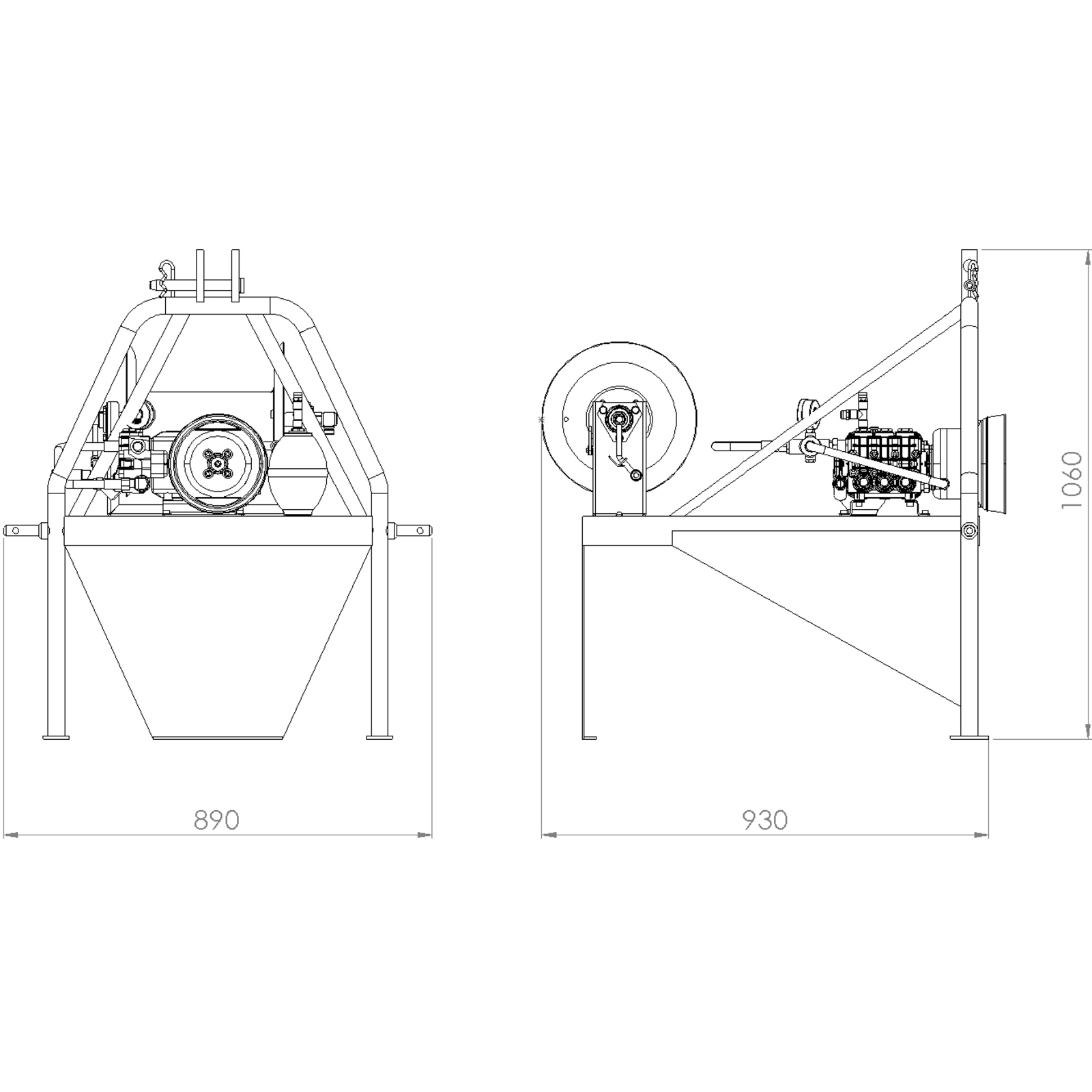 NHP AGRIBAT PDF EAU FROIDE 200B - 30L/MIN - ENROULEUR 80M - RENSON - 139306