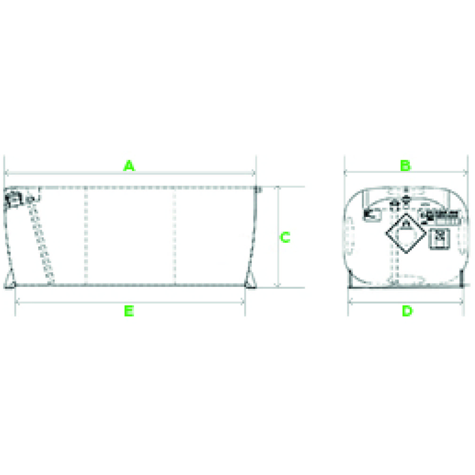 CUVE RAVITAILLEMENT ALU 335L RECTANGLE NUE - RENSON - 139503