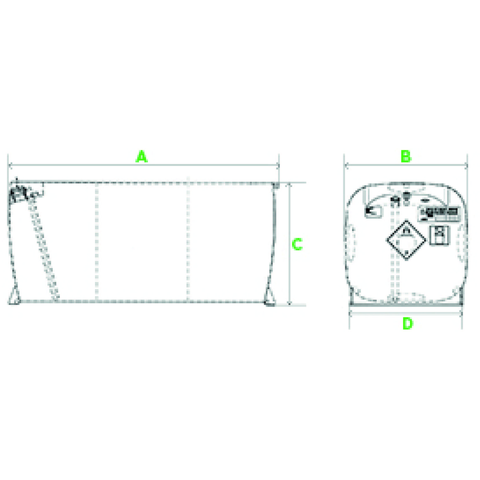 CUVE RAVITAILLEMENT ALU 450L RECTANGLE POMPE 12V 40L/M - RENSON - 142192