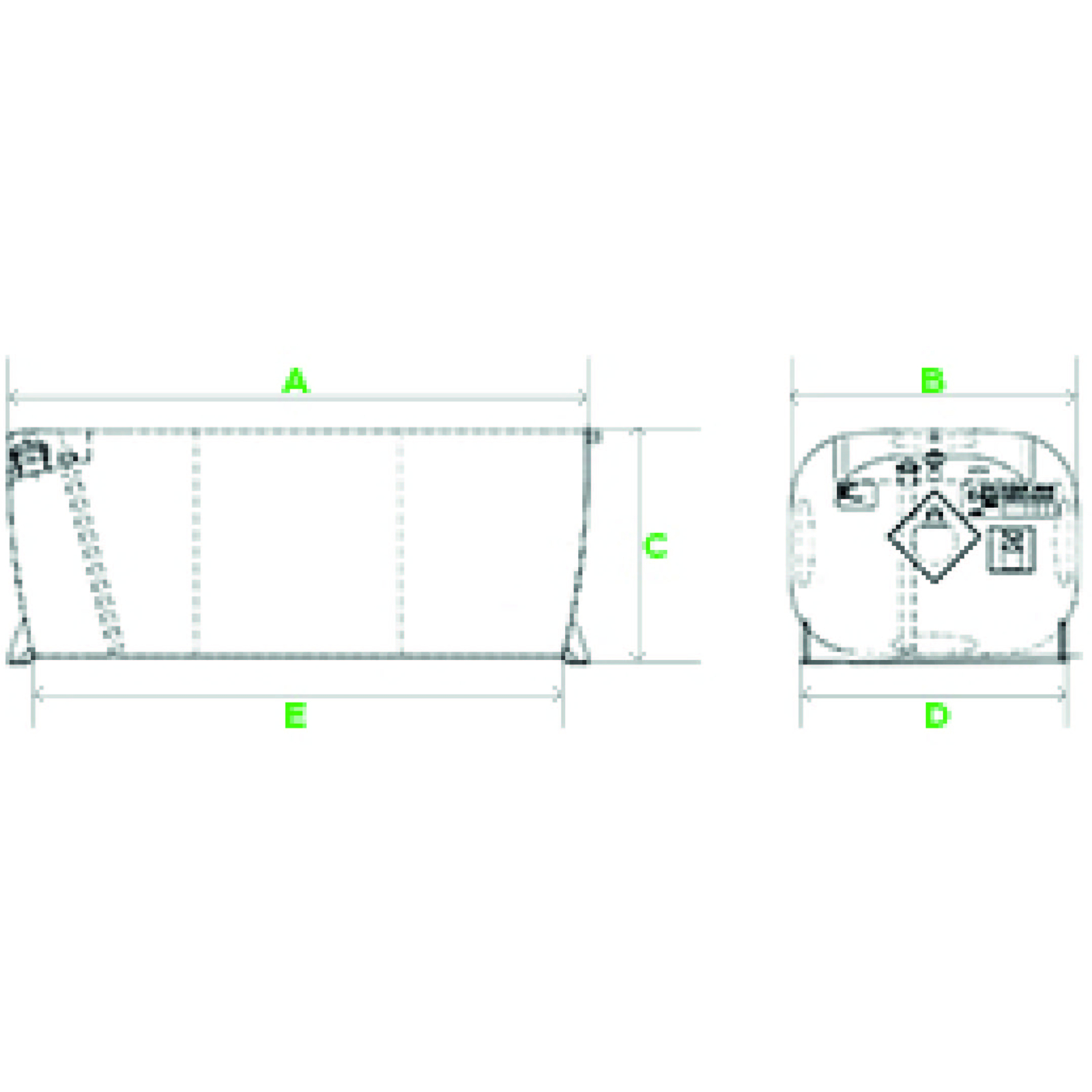 CUVE RAVITAILLEMENT ALU 335L RECTANGLE POMPE 12V 40L/M - RENSON - 142193
