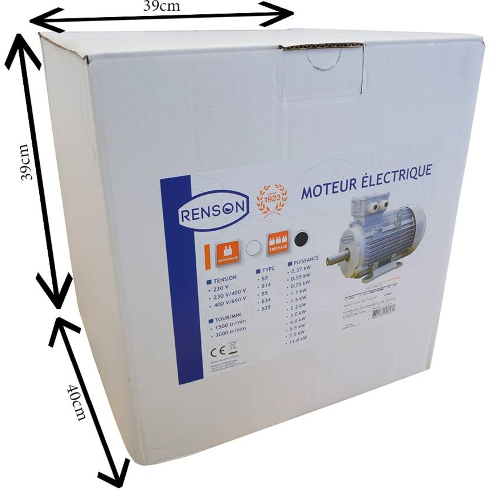 MOTEUR TRI B3 1500T 230Vx400V 1,5KW - 3,4A RENSON - 159831
