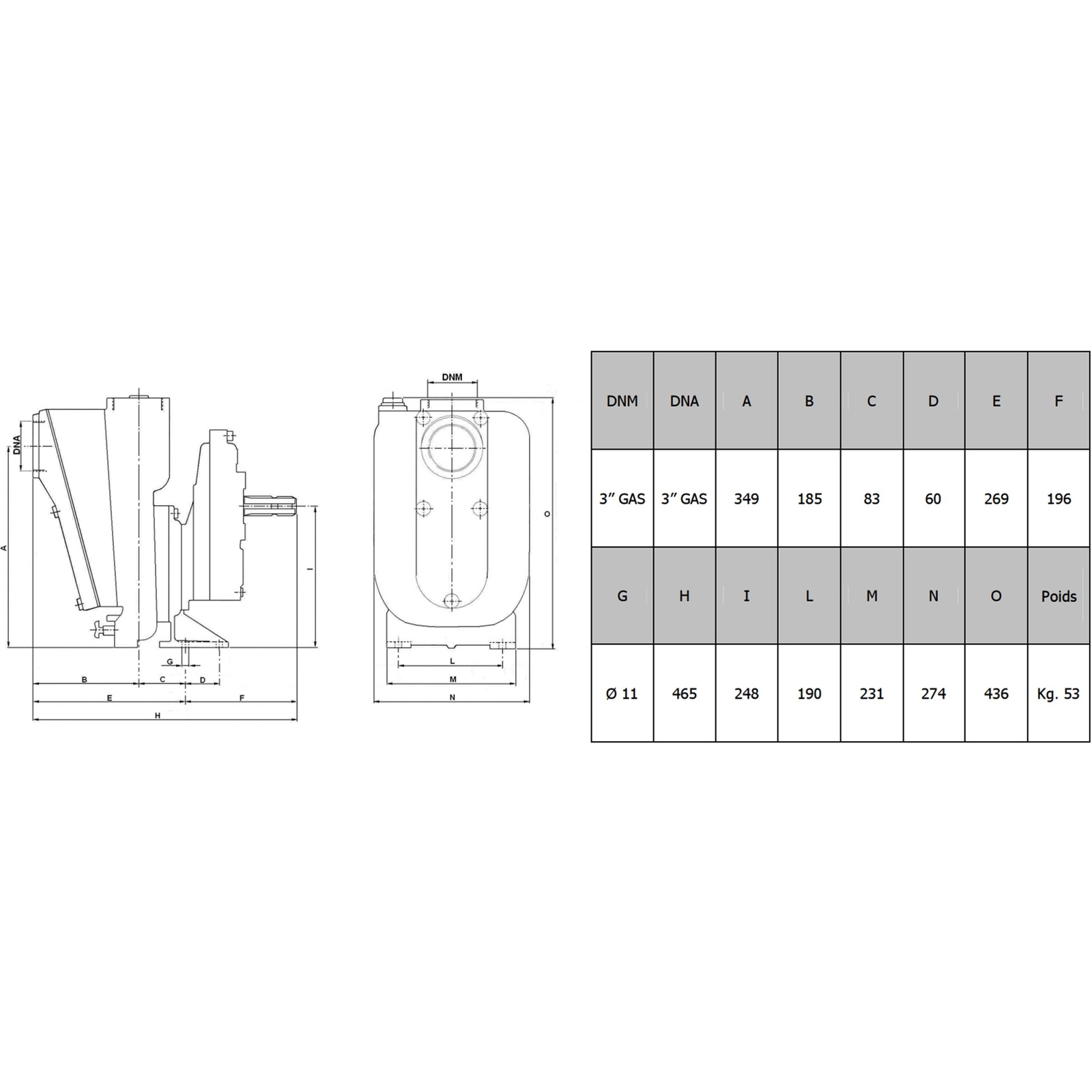 GROUPE DE POMPAGE AA56PF  PRISE DE FORCE S/CHASSIS INOX - RENSON - 168783