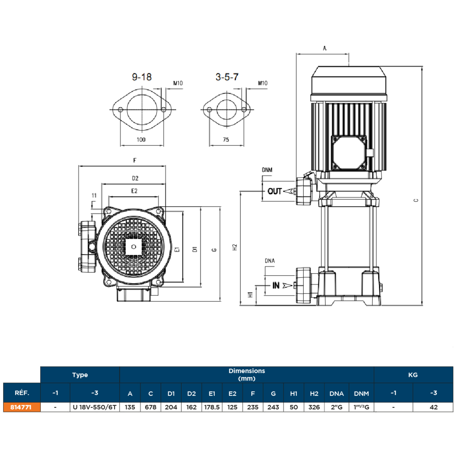 POMPE TRI VERTICALE 4KW MULTICELLULAIRE - RENSON - 814771