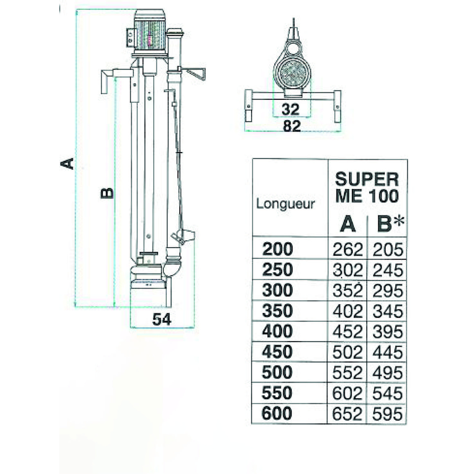 POMPE SUPER ME 100 3.5M  5.5KW GALVA GARNITURE SICA - RENSON - 817313