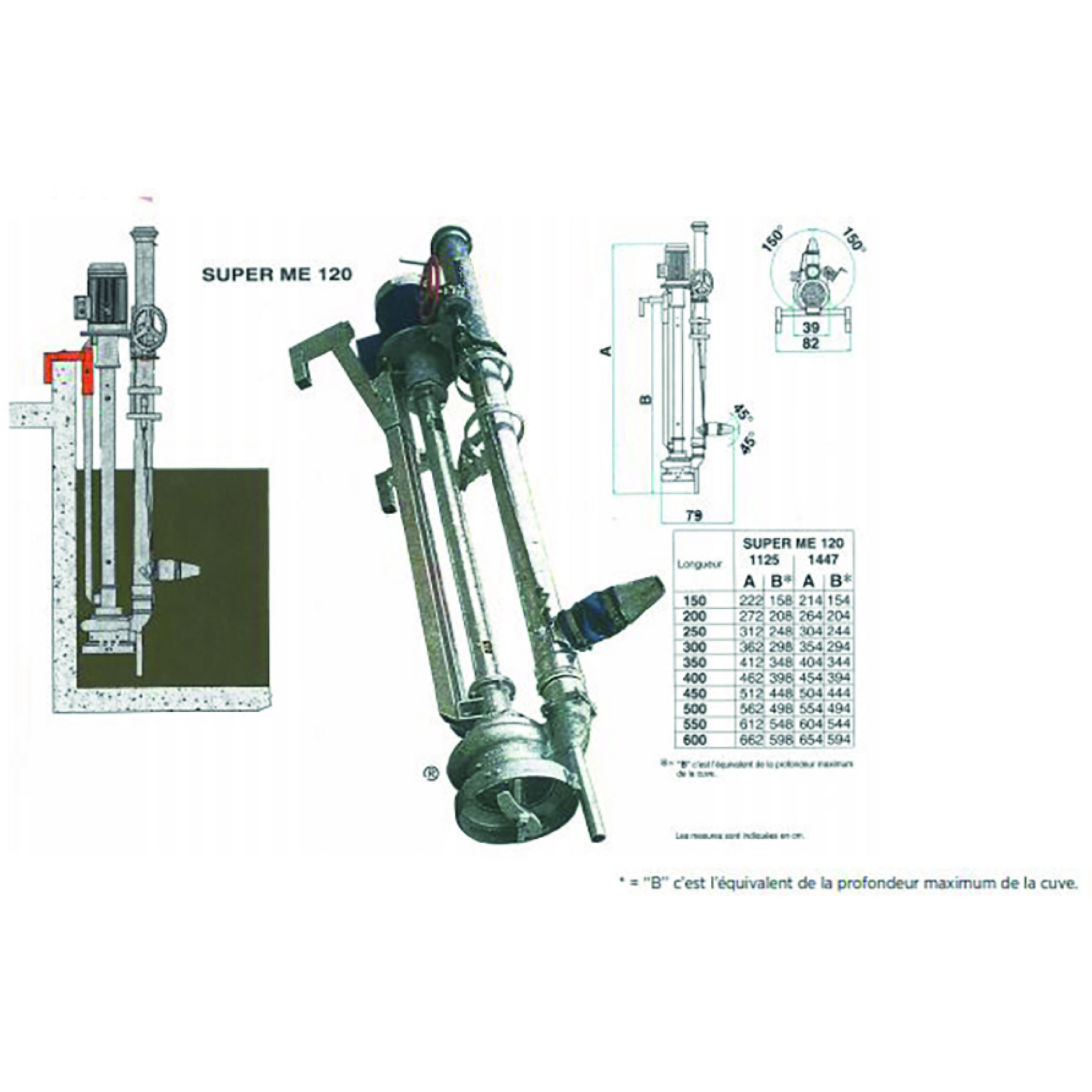 POMPE SUPERME DN120 2M 11KW  15CV GALVA GARNITURE SICA - RENSON - 817323