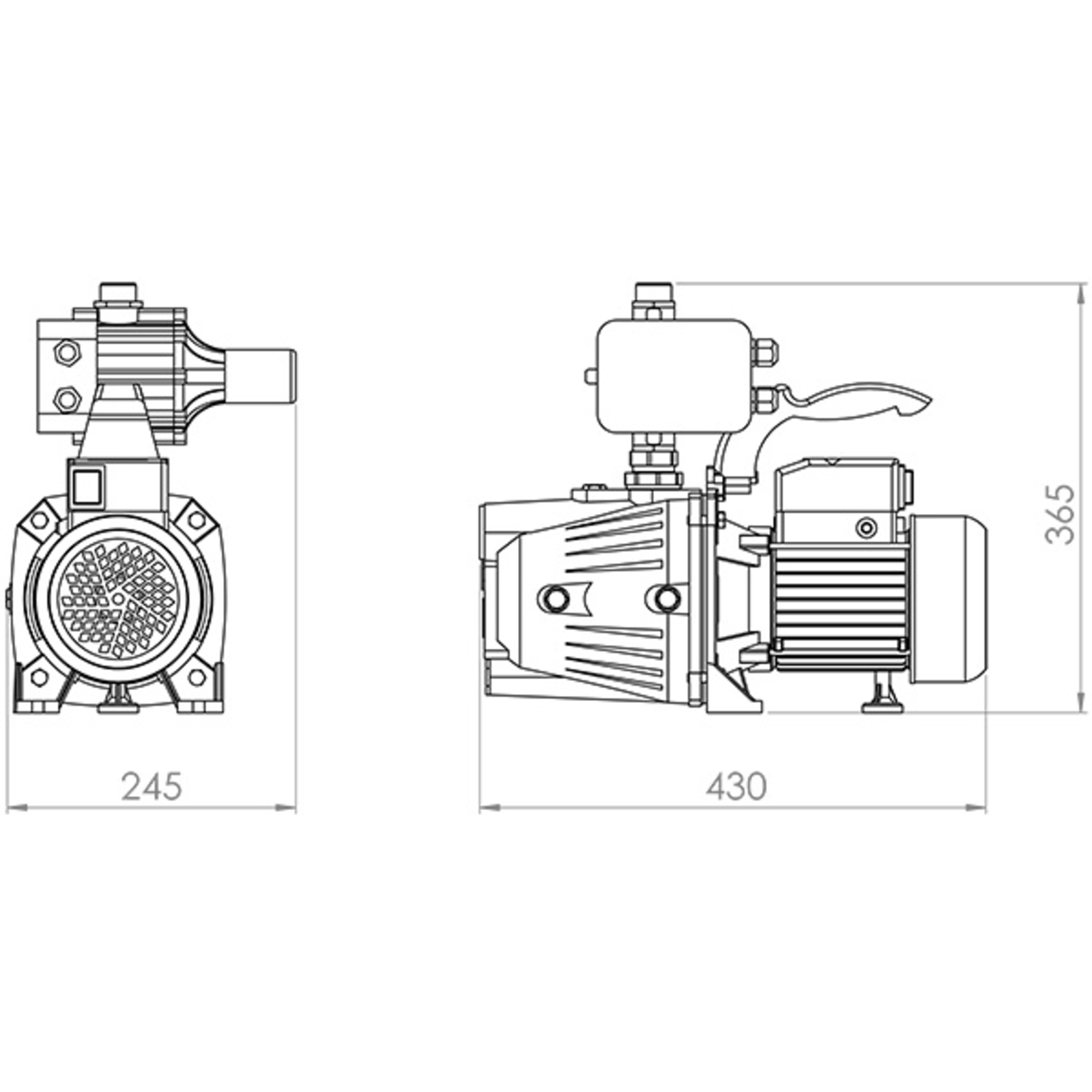 POMPE AUTOMATIQUE PRESSCONTROL SERIE JET FONTE 230V 0,55KW  - RENSON - 818133