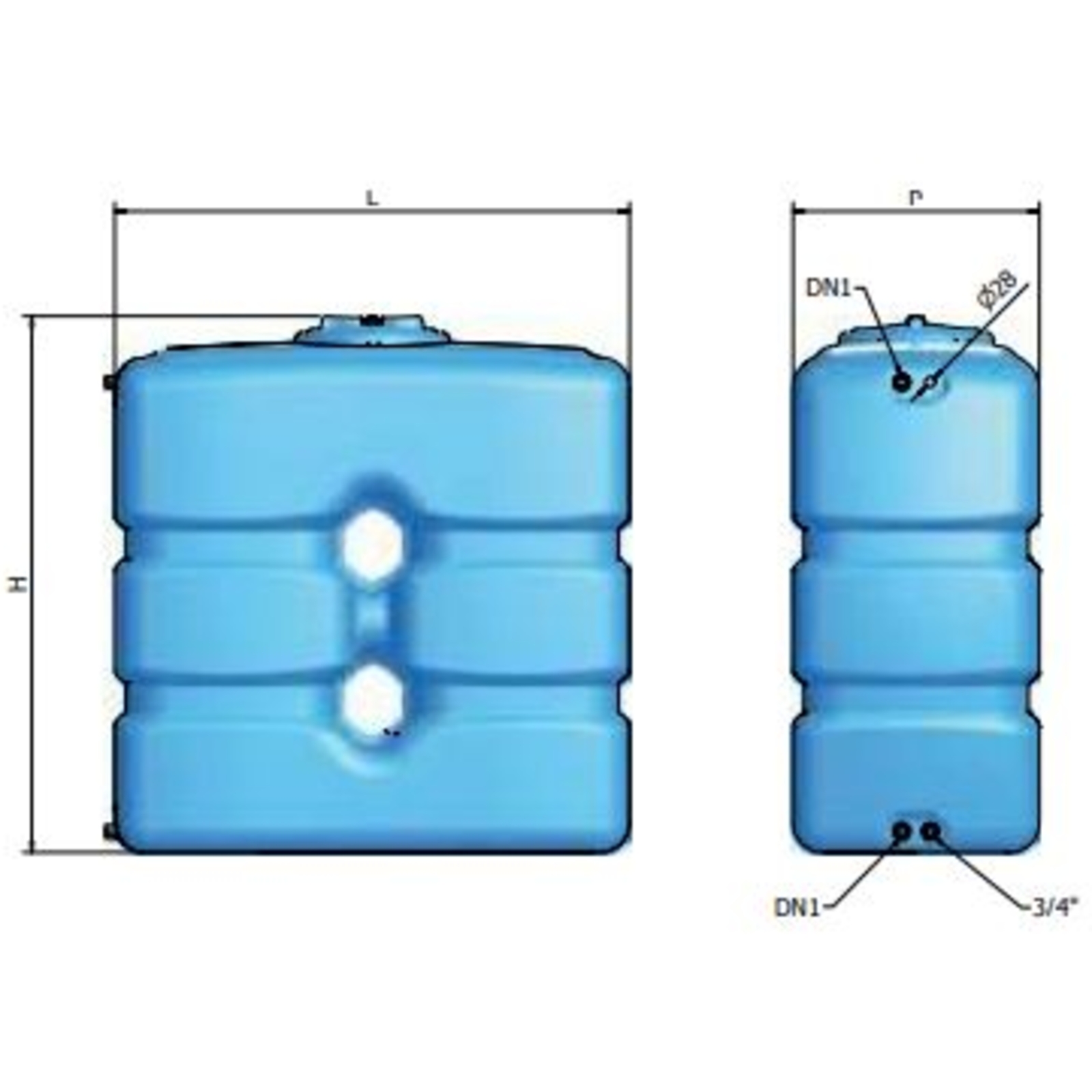 CUVE STOCKAGE VERTICALE BLEUE ESPACE REDUIT 500L PRE EQUIPEE - RENSON - 818166