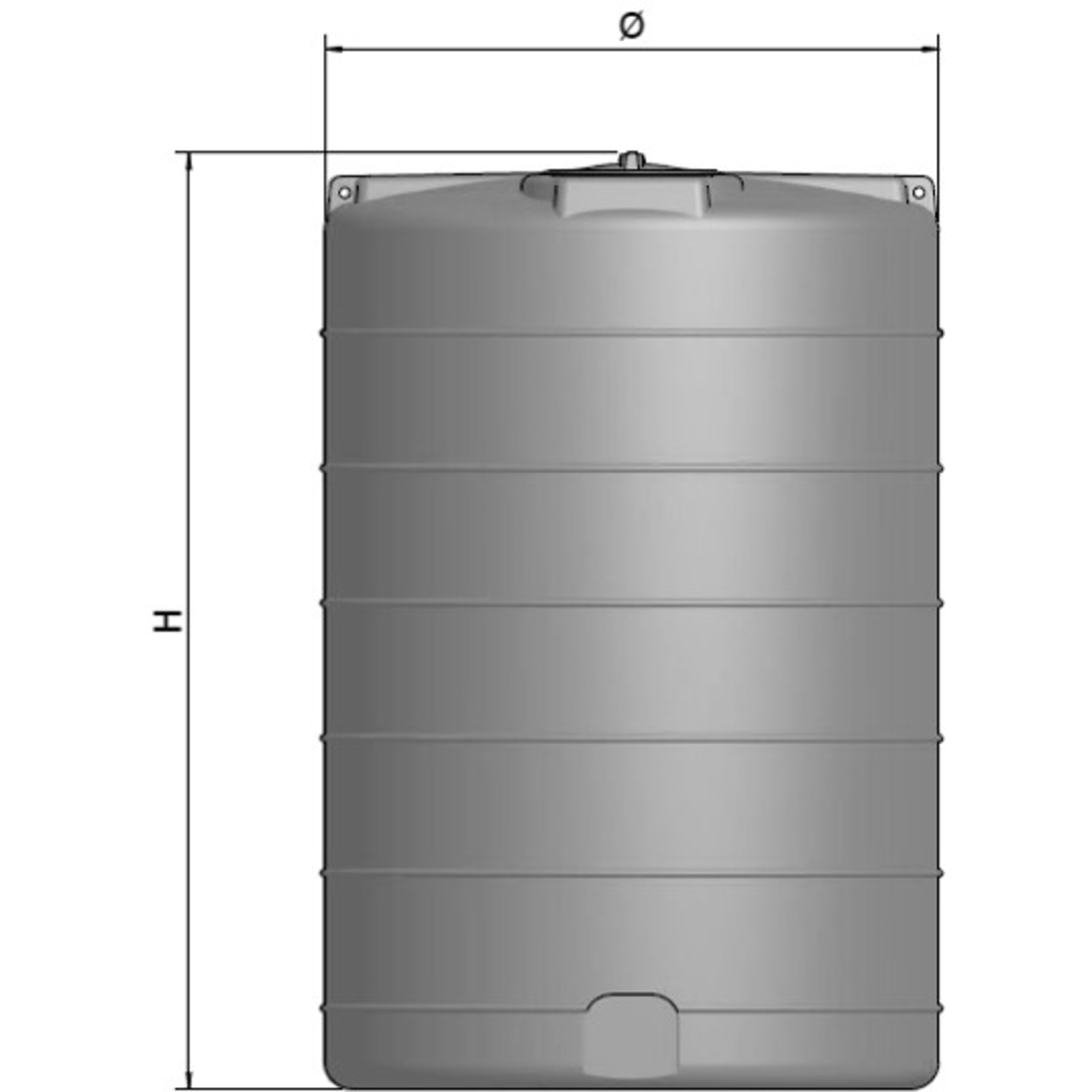 CUVE STOCKAGE VERTICALE GRISE EN PE 5000L - RENSON - 818248