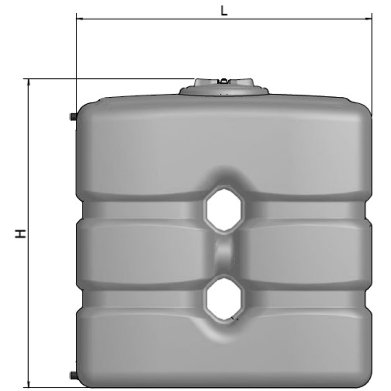 CUVE STOCKAGE VERTICALE GRISE EN PE POUR ESPACE REDUIT 800L - RENSON - 818284
