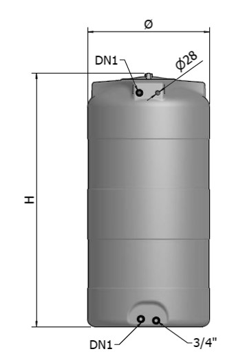 CUVE STOCKAGE VERTICALE GRISE EN PE 5000L PRE EQUIPEE - RENSON - 818309