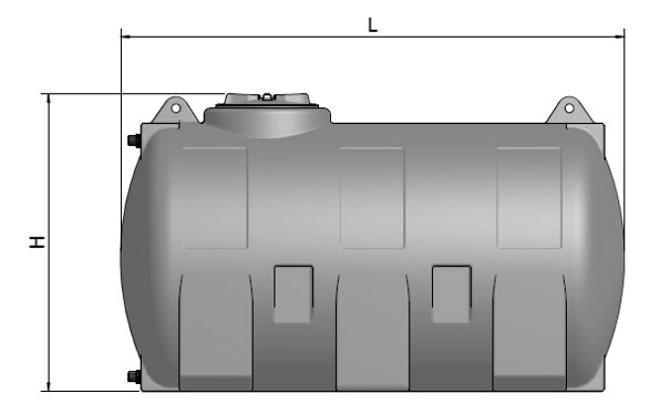 CUVE STOCKAGE HORIZONTALE GRIS 3000L PRE EQUIPEE - RENSON - 818326
