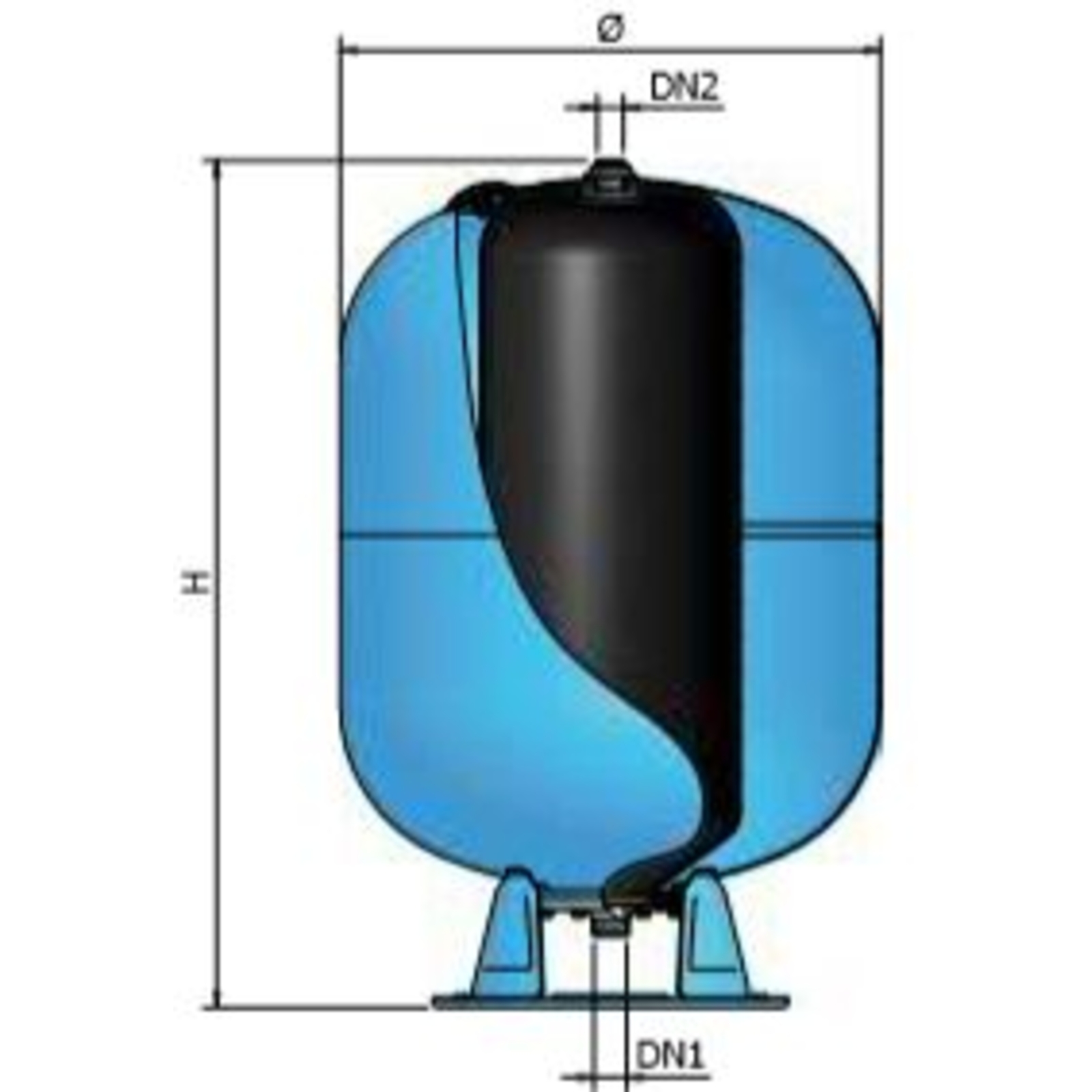 RESERVOIR A VESSIE VERTICAL 200 LITRES PRESSION MAX 16 BAR - RENSON - 818347