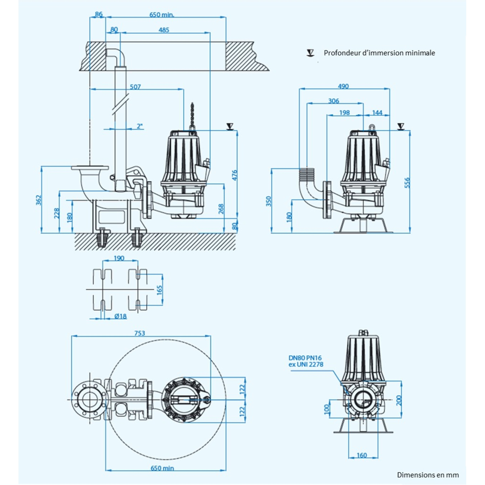 POMPE de RELEVAGE TRI FONTE VORTEX 4,2KW DN80 RENSON - 818548