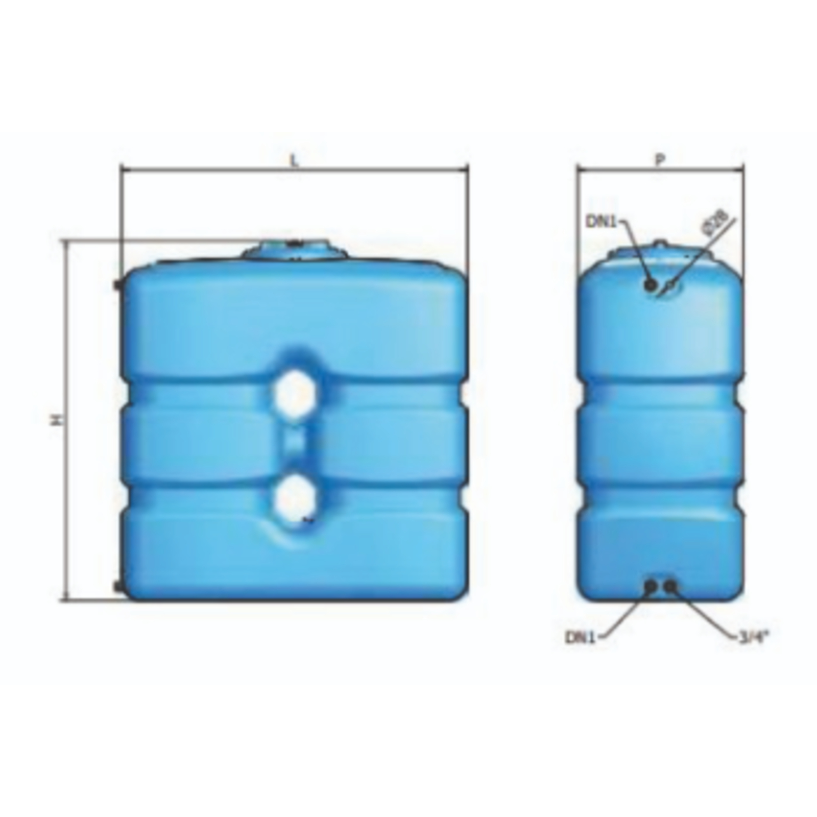 CUVE STOCKAGE VERTICALE BLEUE ESPACE REDUIT 3000L PREEQUIPEE - RENSON - 825023