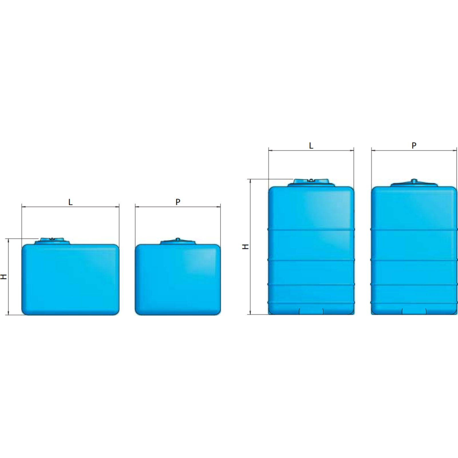 CUVE STOCKAGE RECTANGULAIRE HORIZONTALE BLEUE 100L - RENSON - 825070