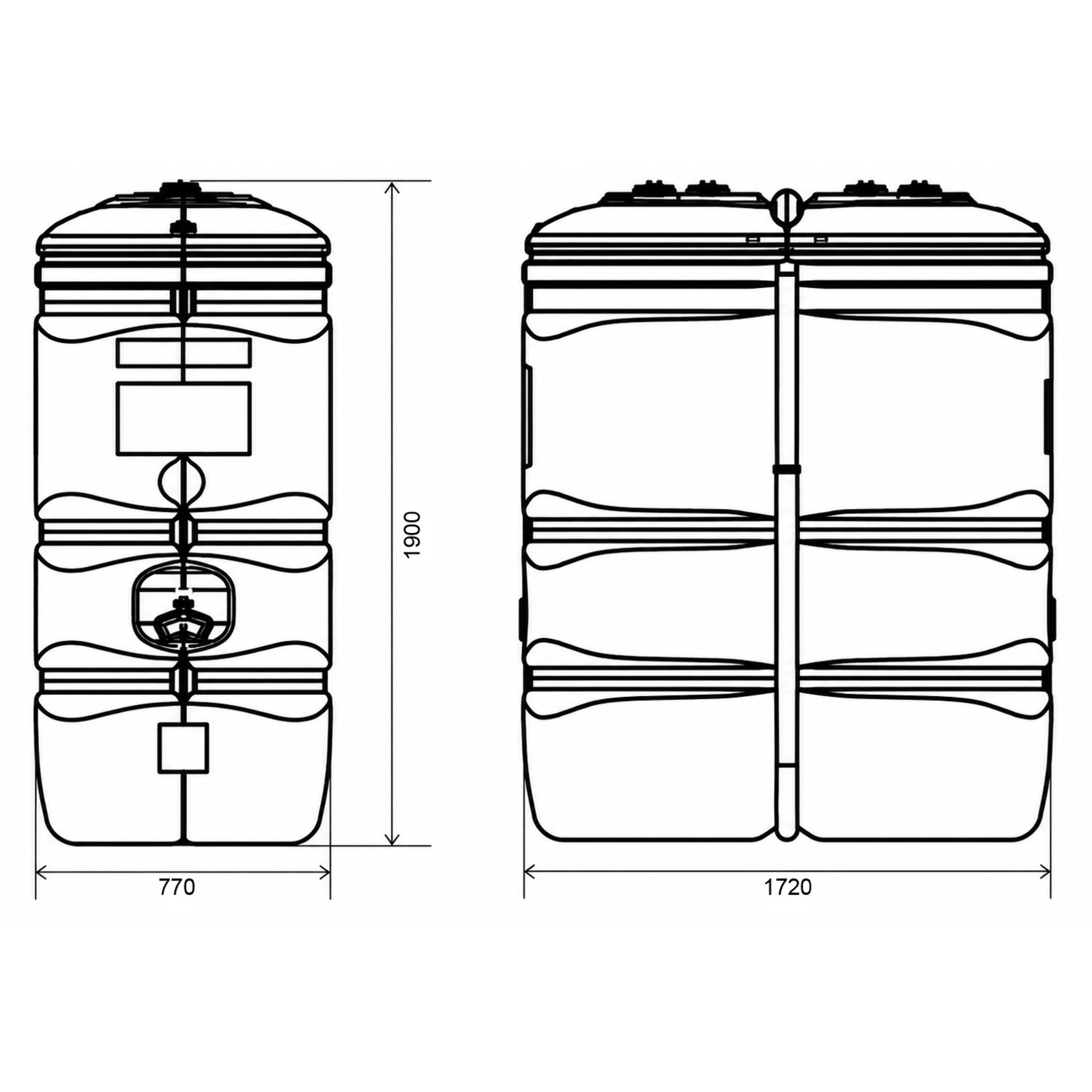 CUVE STOCKAGE FUEL 1500L PEHD RENSON - 853602