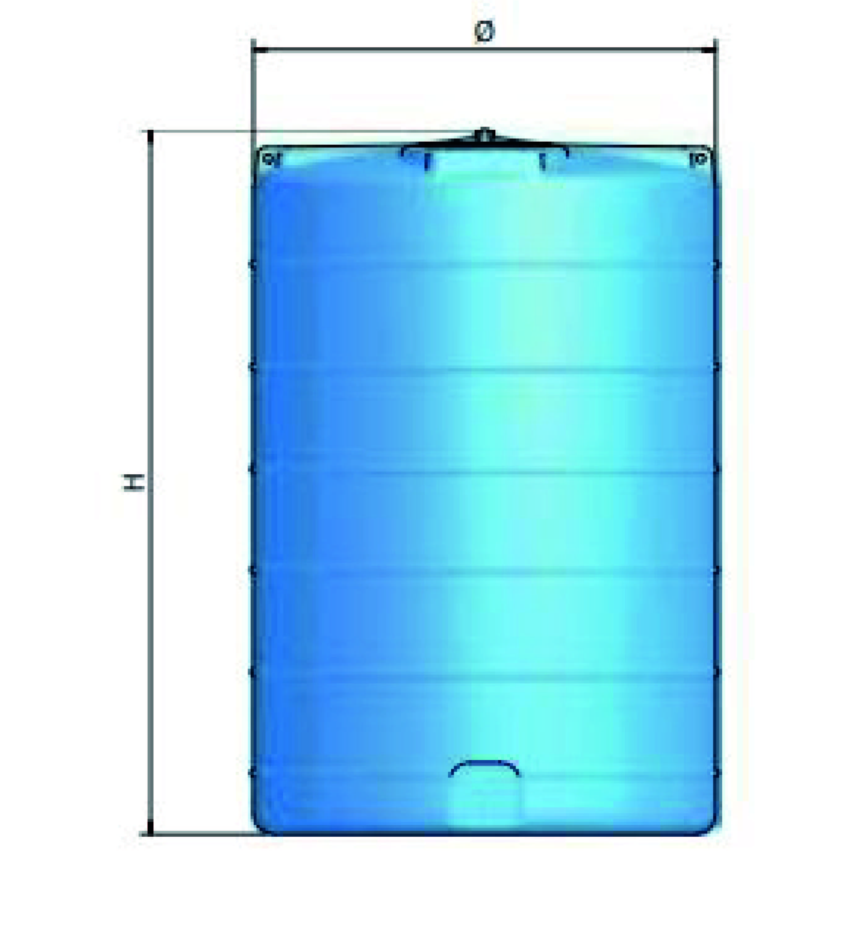 CUVE STOCKAGE VERTICALE BLEUE EN PE 10000L - RENSON - 980030